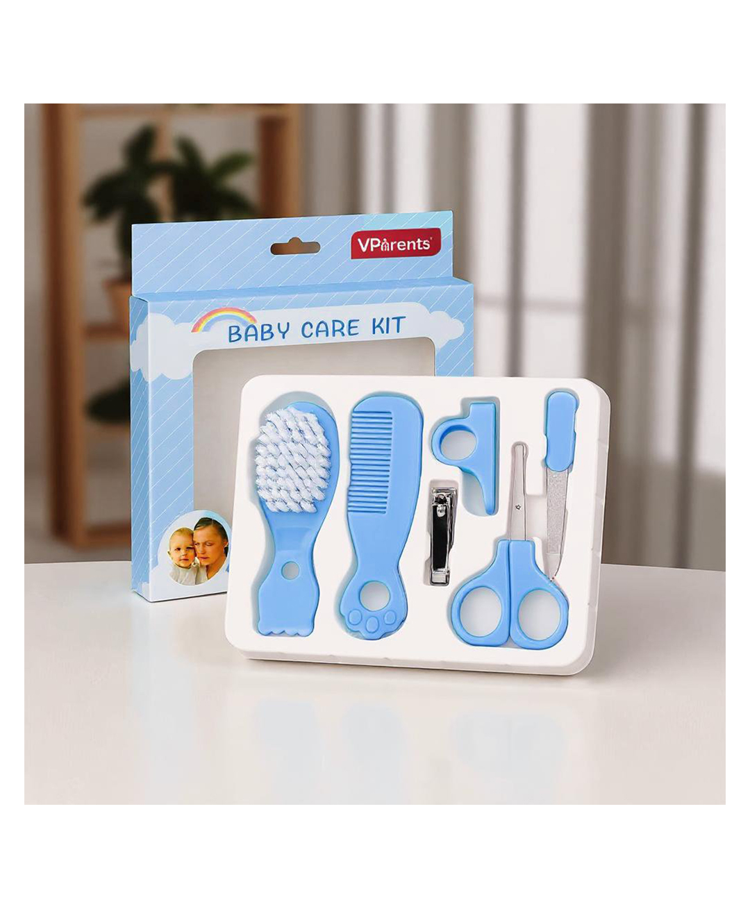 VParents Baby 5in1 new born baby Grooming Kit Set,nail Cutter, Scissor, Filer, hair brush, hair comb Baby Grooming Kit for New Born Baby, Baby Nail Cutter,5pcs (blue)-picture-34
