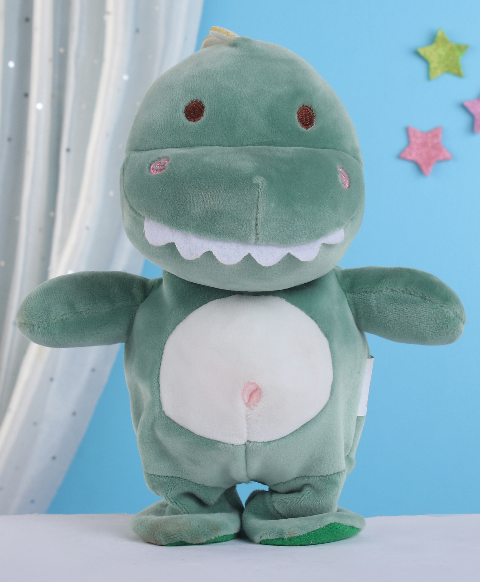 Rowan Max Walk N Talk Dinosaur Plush Toy Green - Height 20.5 cm-image-4