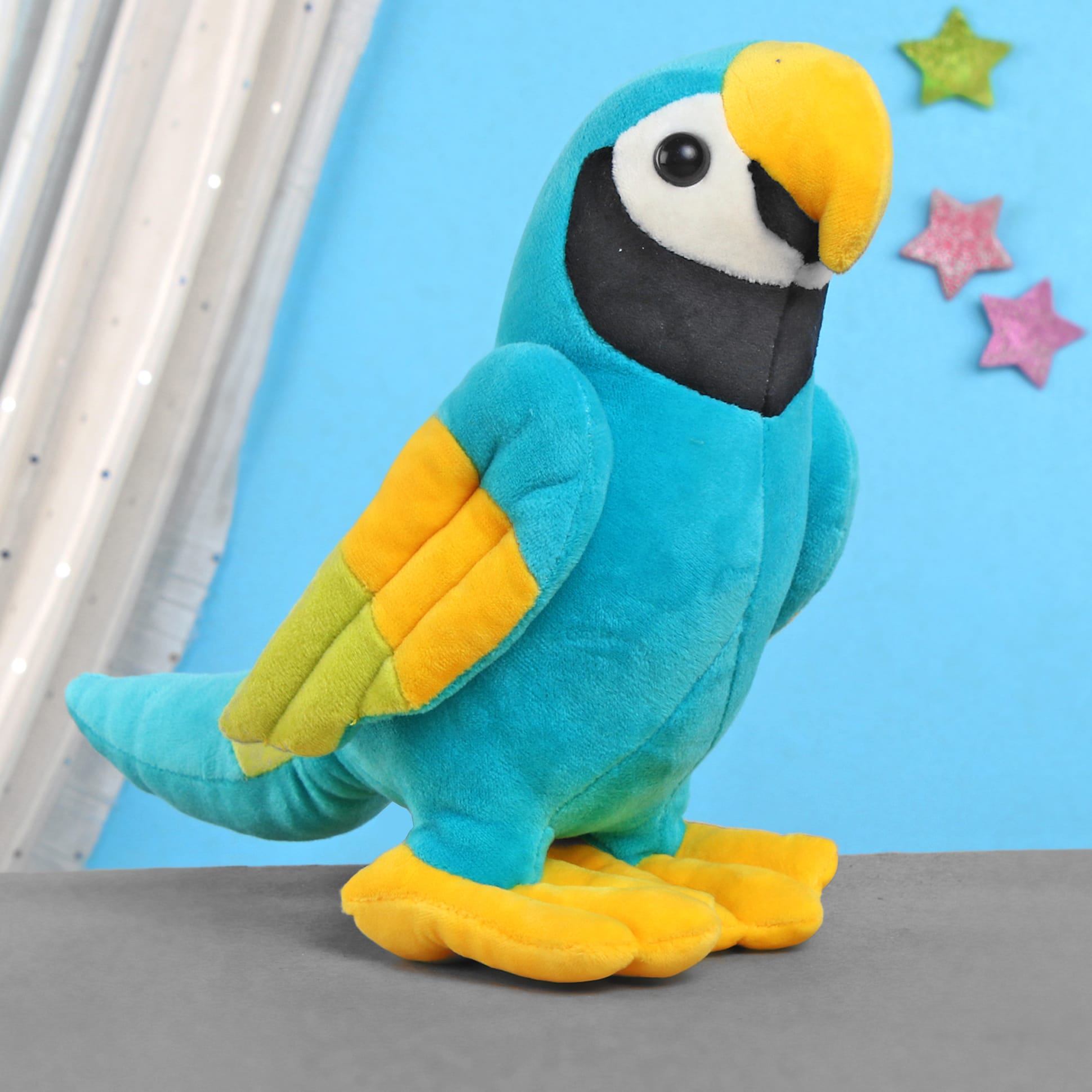 Fuzzbuzz Parrot Plush Toy Light Blue - Height 22 cm-image-26