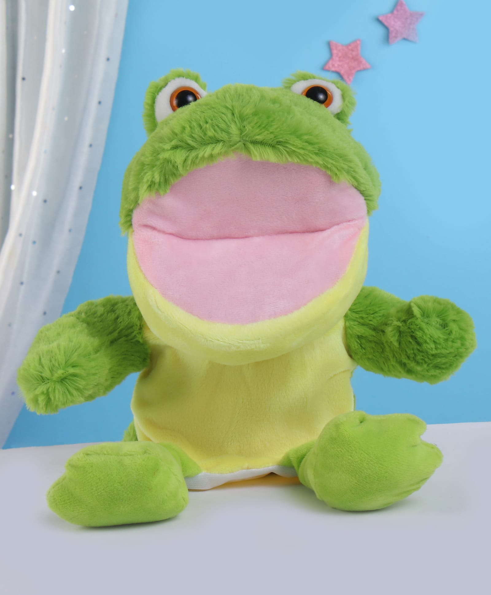 Fuzzbuzz Talking Hand Puppet Frog Green - Height 36 cm-picture-6
