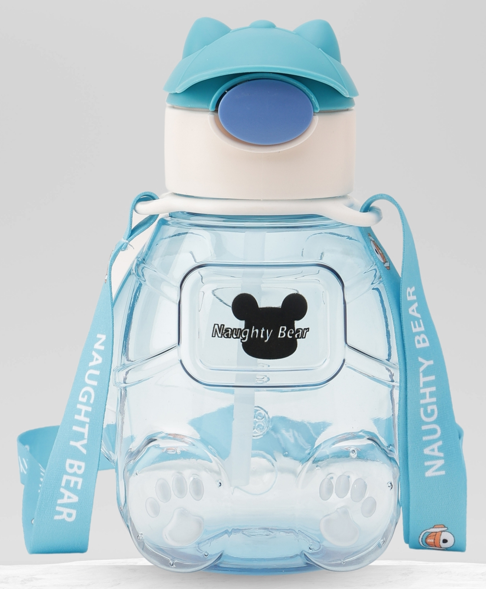 Paper Moon Naughty Bear 750 ml BPA-Free Leak Proof Push Lock Water Bottle Sipper for Kids School, 1pc - Random Color-image-19