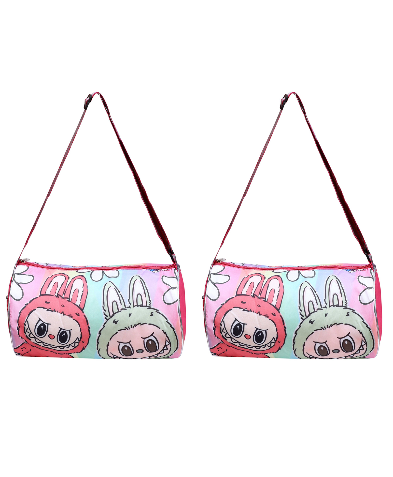 Happile Kids Labubu theme combo of 2 piece Duffle shoulder bag for school/travelling/sports/Picnic Apt for 2-15 Yrs. Kids-image-2