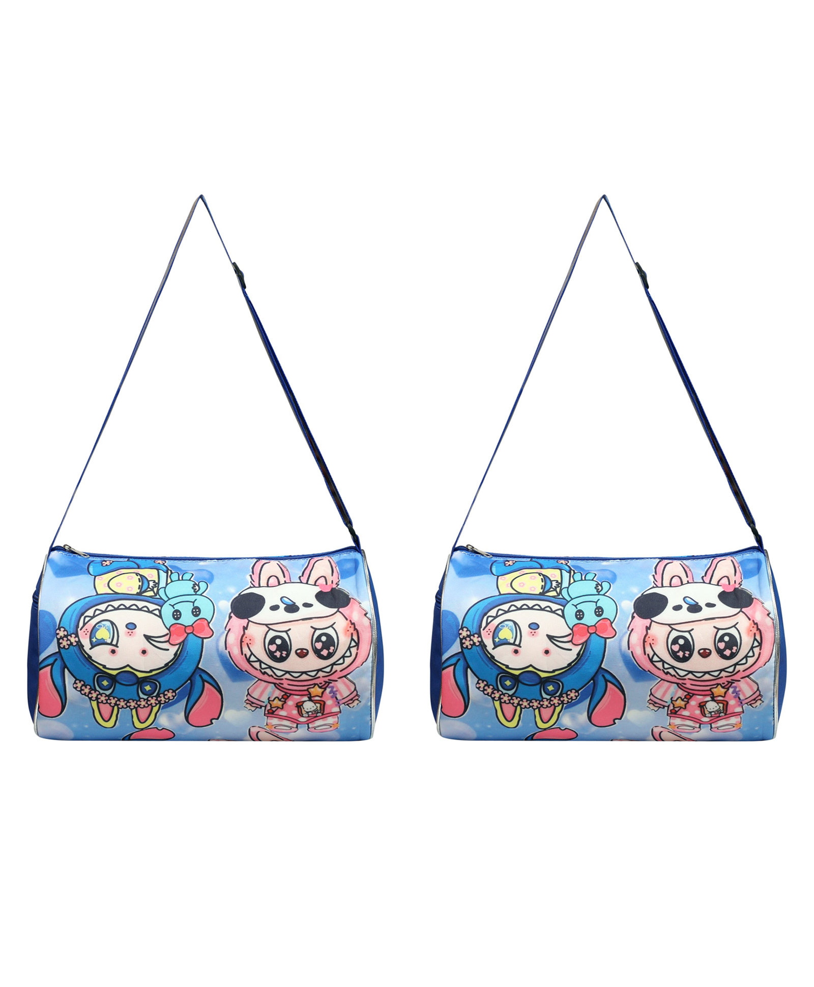 Happile Kids Labubu blue theme combo of 2 pieces Duffle shoulder bag for school/travelling/sports/Picnic Apt for 2-15 Yrs. Kids-image-30