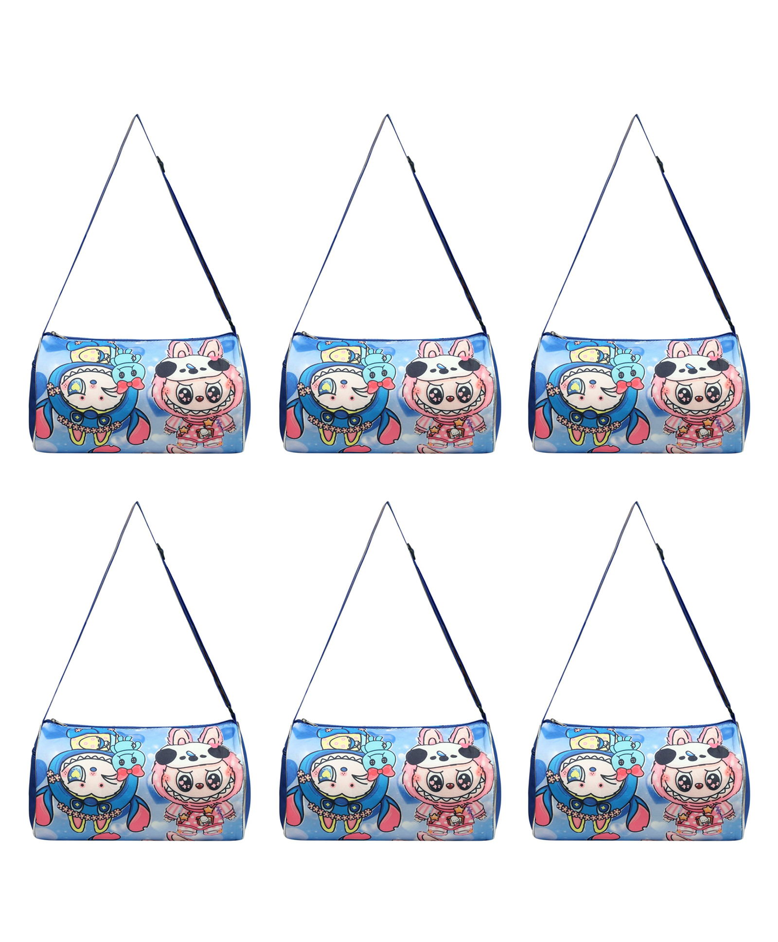 Happile Kids Labubu blue theme combo of 6 pieces Duffle shoulder bag for school/travelling/sports/Picnic Apt for 2-15 Yrs. Kids-image-31