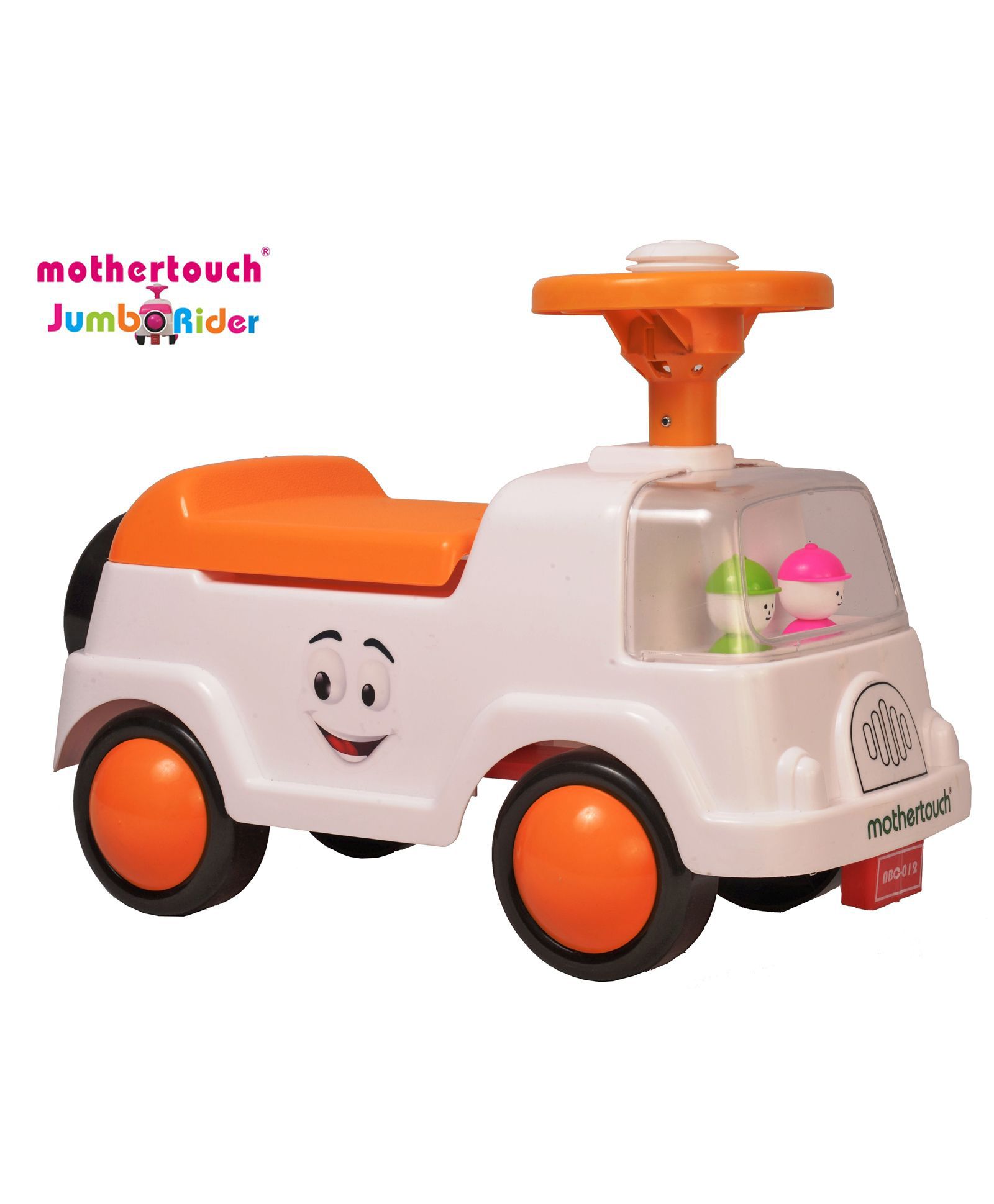 Mothertouch Jumbo Manual Push Ride-On - Orange White-image-27