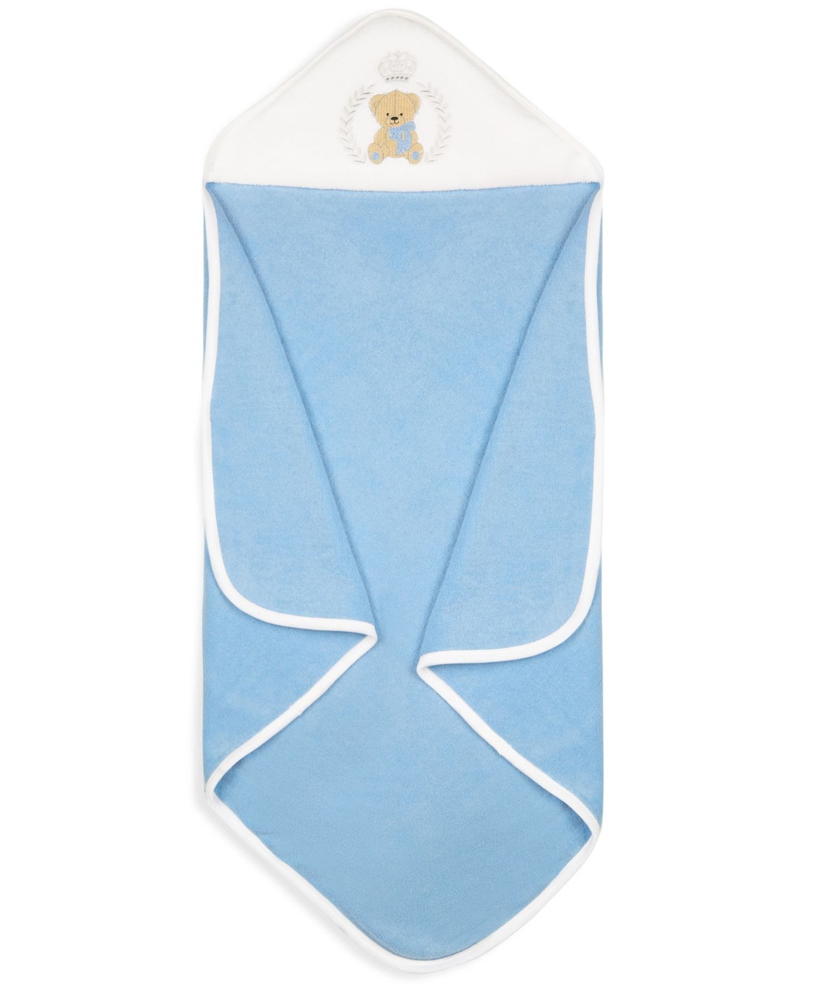 My Milestones 100% Cotton Premium Hooded Towel with Prince Teddy Embroidery L 76 X B 76 cm - Light Blue-picture-39