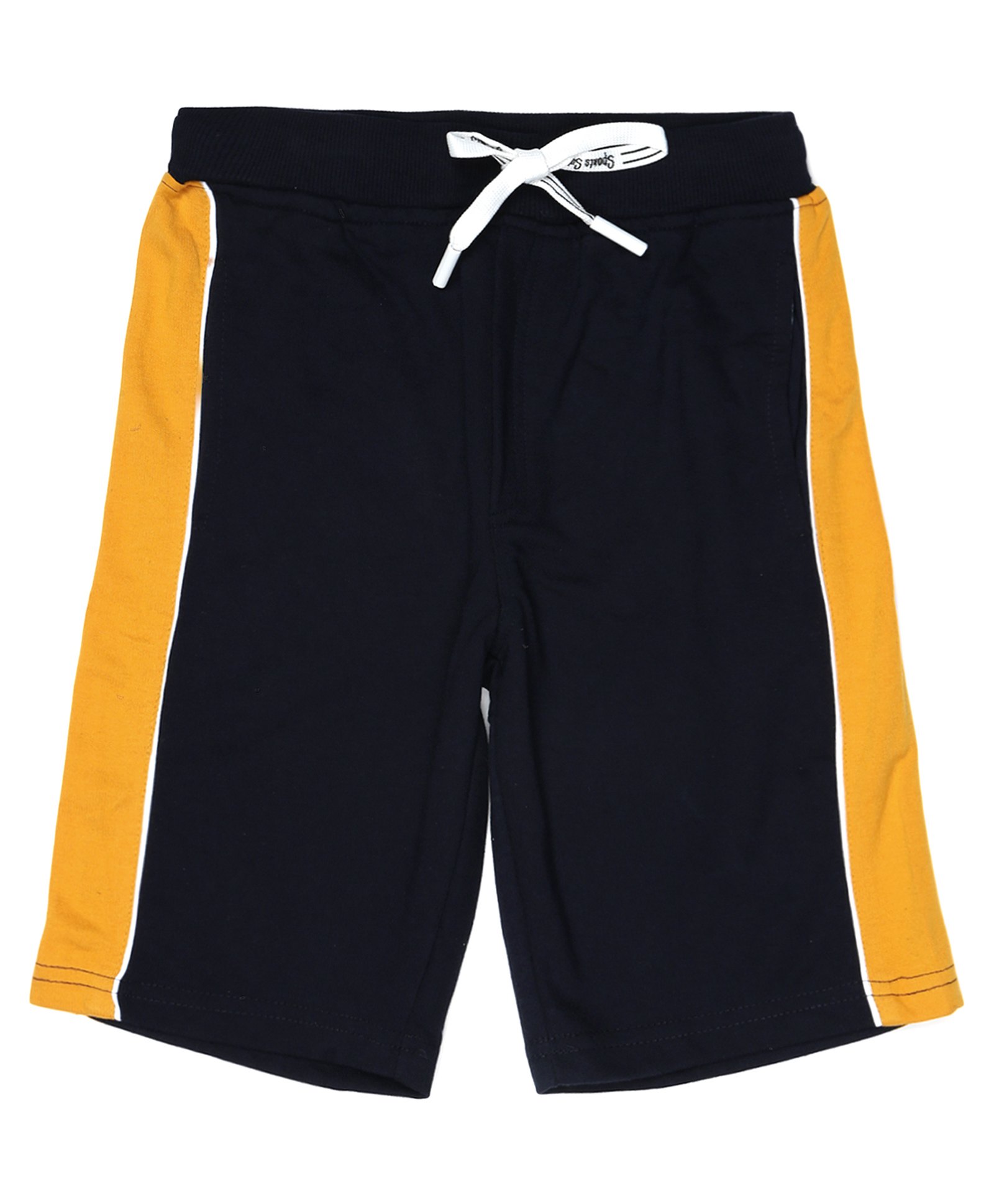 ALAN JONES Cotton Blend Knit Side Taped Shorts - Navy Blue-picture-15