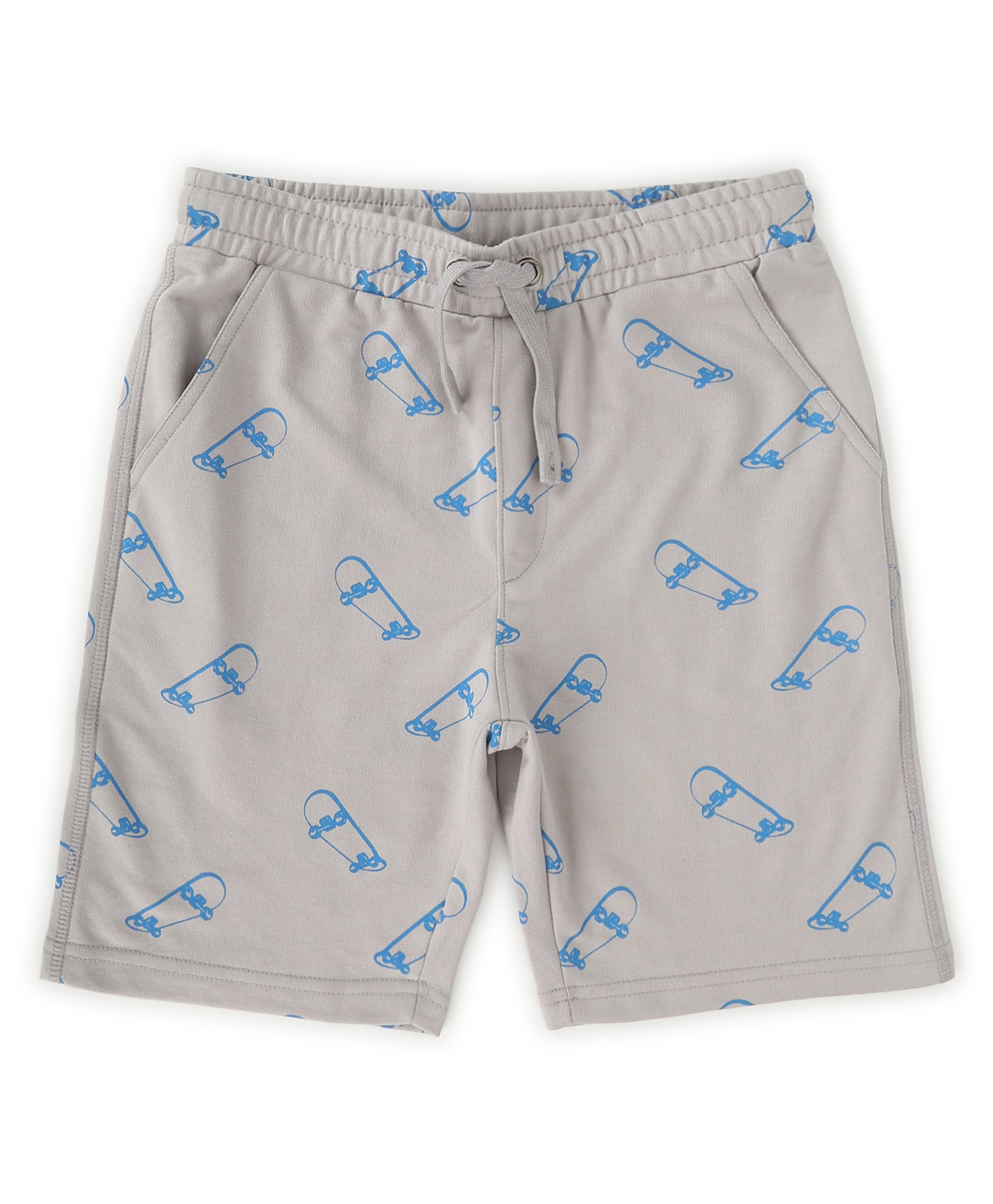 ALAN JONES Cotton Blend Knit Skateboards Printed Shorts - Light Grey-picture-17