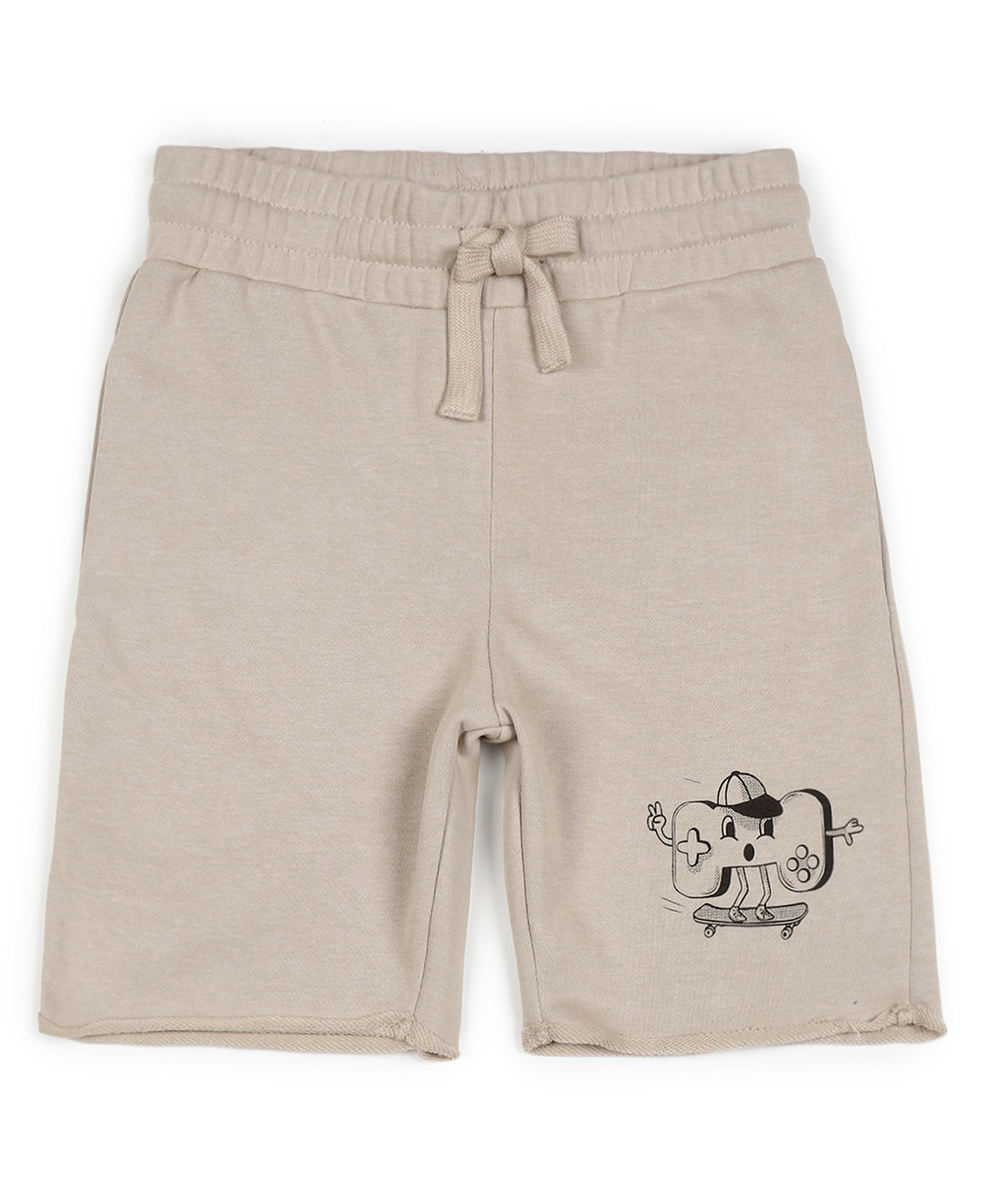 ALAN JONES Cotton Blend Knit Joystick Printed Shorts - Beige-image-24
