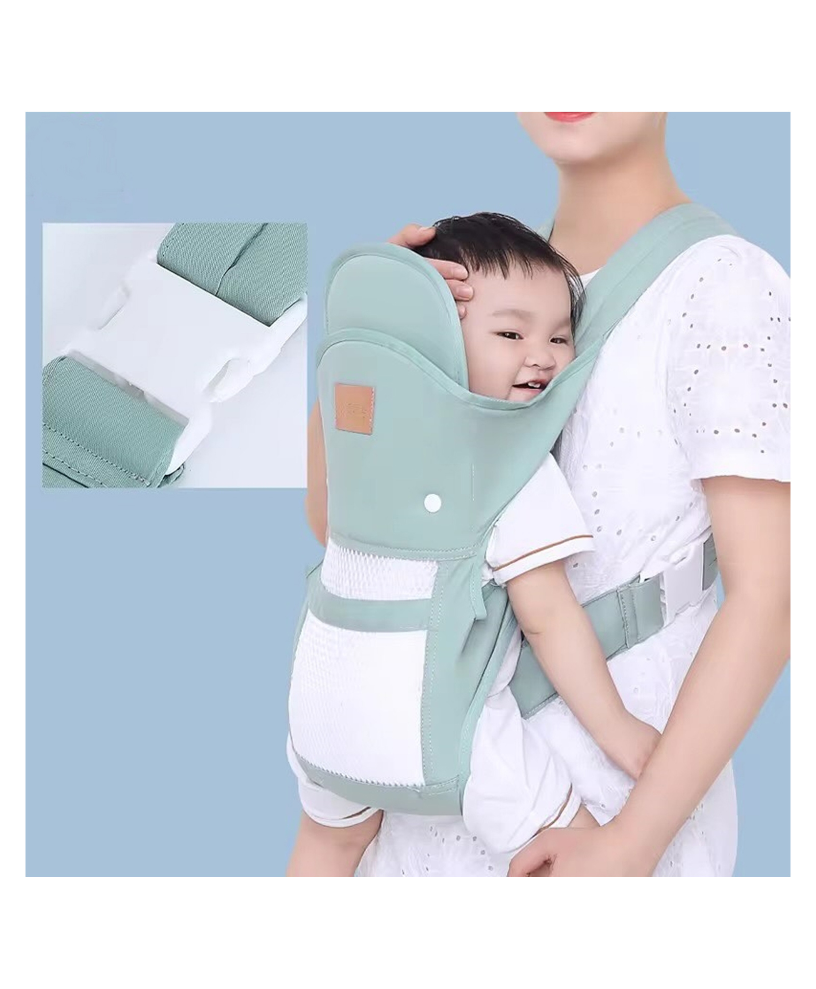 MUREN 4-in-1 Breathable Baby Carrier for Newborns & Infants Soft Ergonomic Design, Adjustable Straps, Multi Carrying Positions (036 Months)-Random Color-picture-17