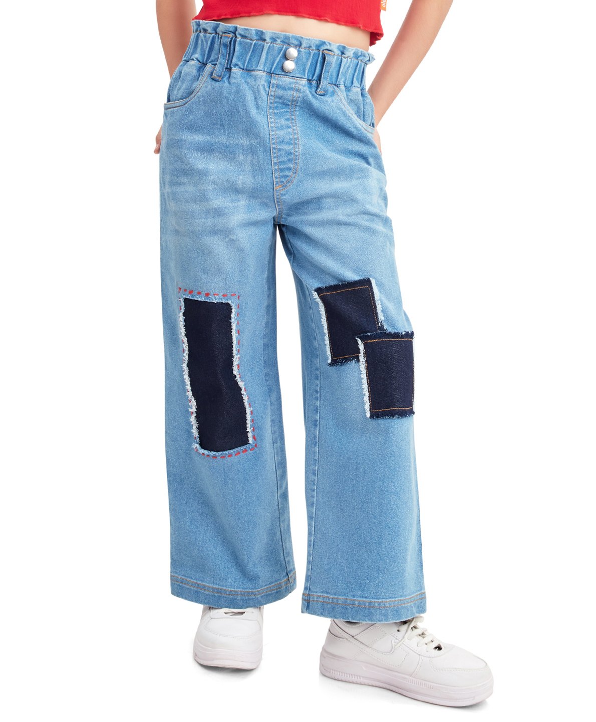Olele Denim Woven Distressed Jeans - Blue-picture-27