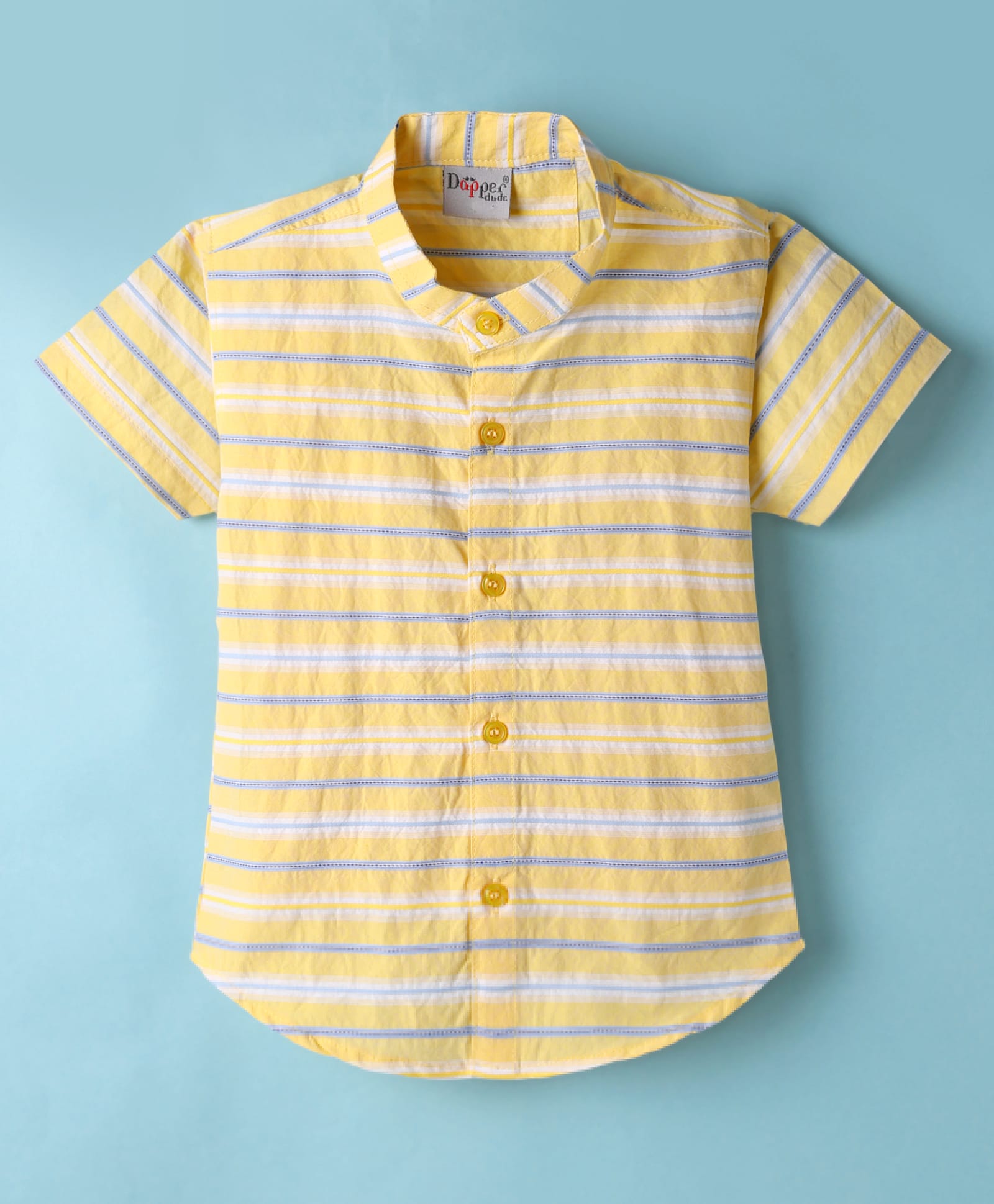 Dapper Dudes Half Sleeves Striped Shirt - Yellow-picture-21