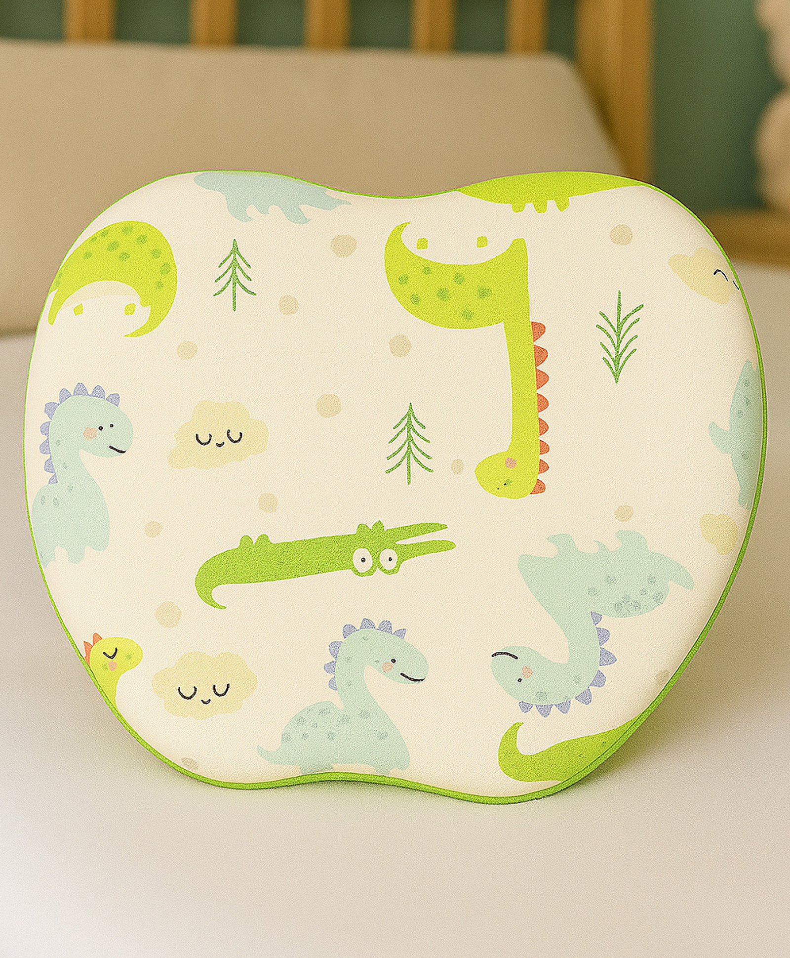 KIDS BASIC Baby Head Shaping Support Memory Foam Pillow With Detachable Washable Cover- White-image-38
