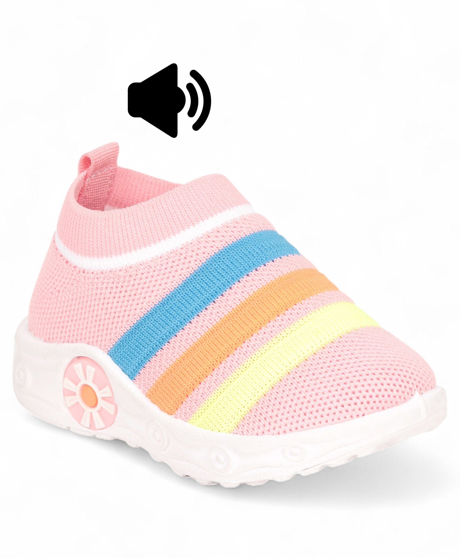 Lil Lollipop Placement Striped Musical Booties - Pink-image-43