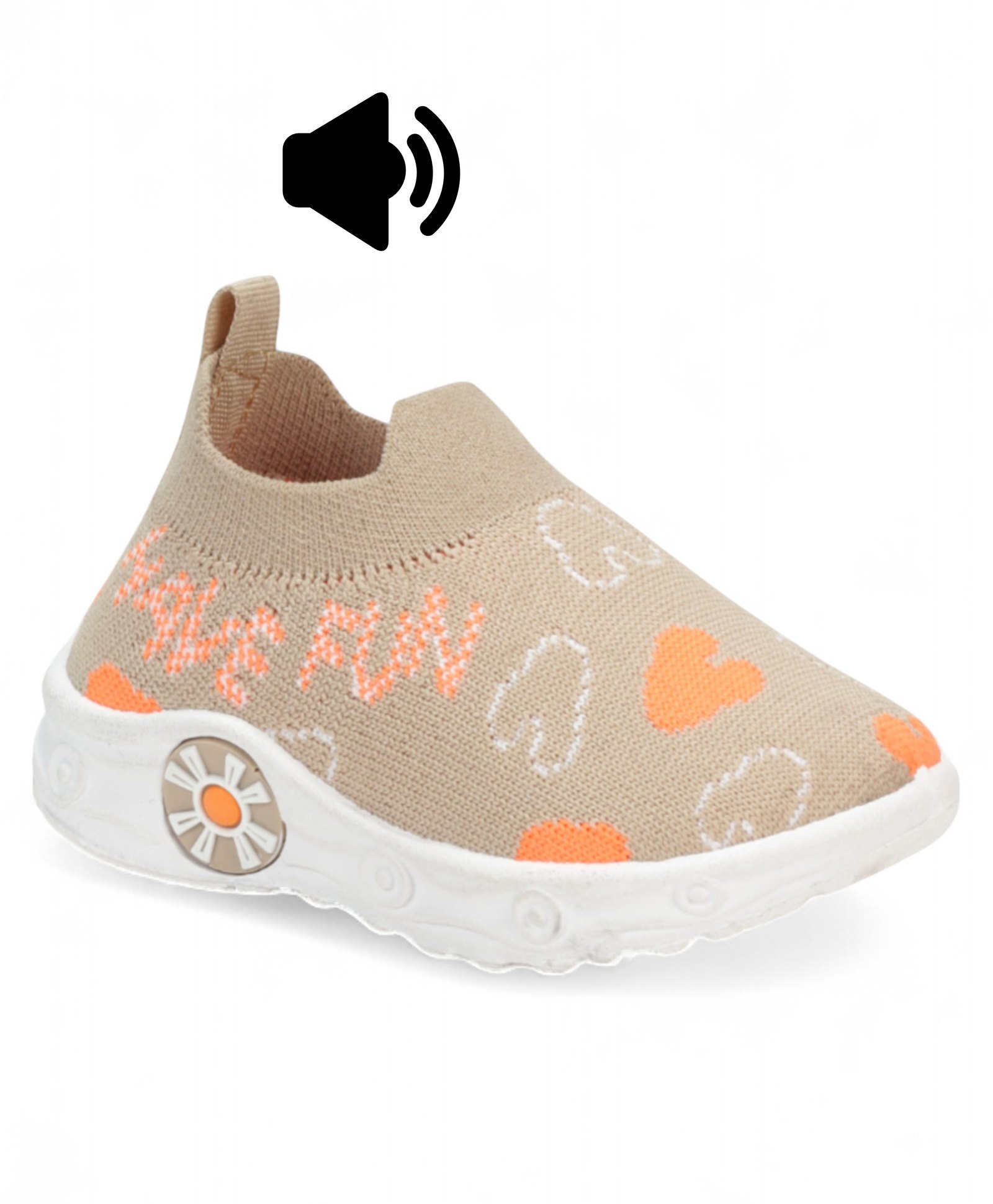 Lil Lollipop Have Fun Text Detailed Musical Shoes - Beige-picture-10