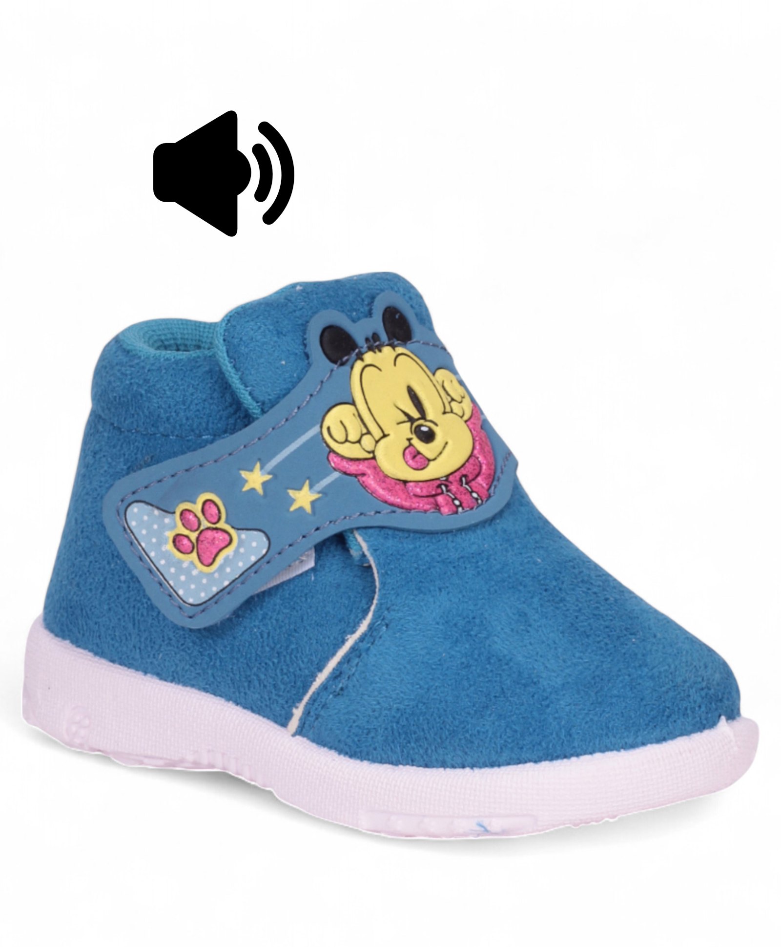 Lil Lollipop Mouse Patched Detailed Velcro Closure Musical Shoes - Blue-picture-15