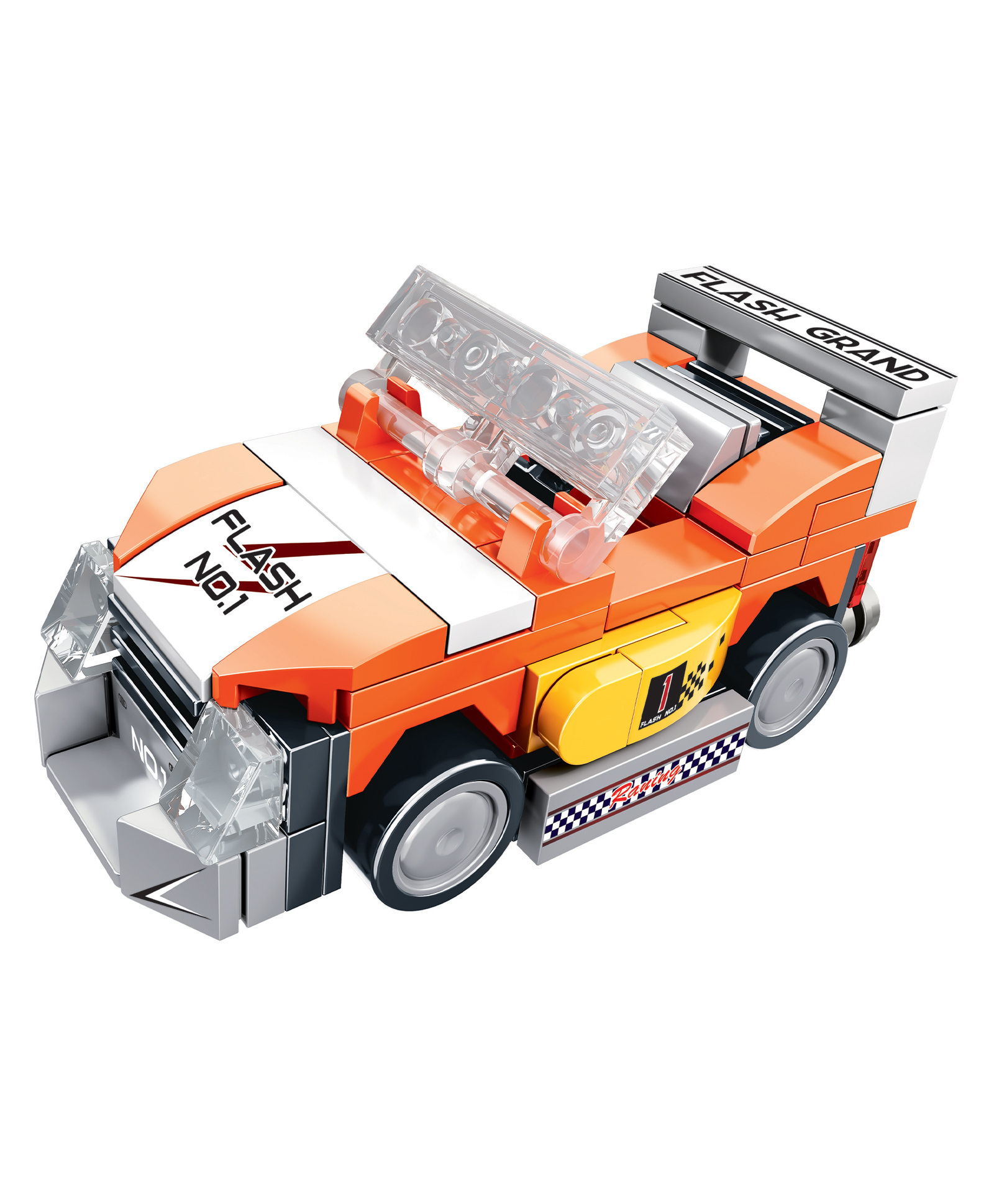 ThinkerPlace 8-in-1 Speed Racing Cars Flash (98 Pieces) | Learn About Electric Vehicles | Building Block Set for Kids Age 7+ | STEM Educational Toy | Build, Collect & Create Big-Size Racing Car-image-8