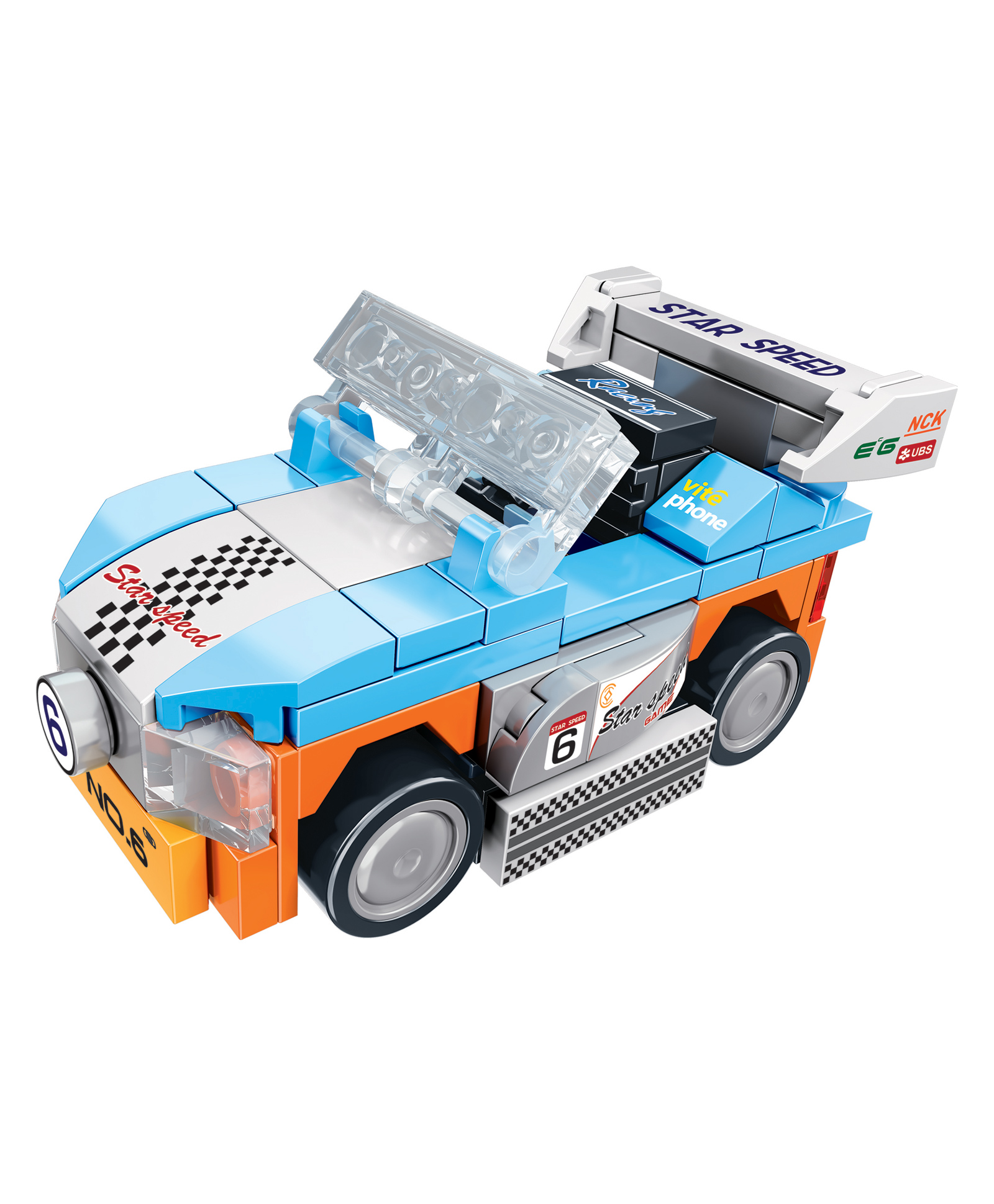 THINKER PLACE 8-in-1 Speed Racing Cars Star Speed (99 Pieces) | Learn About Electric Vehicles | Building Block Set for Kids Age 7+ | STEM Educational Toy | Build, Collect & Create Big-Size Racing Car-picture-1