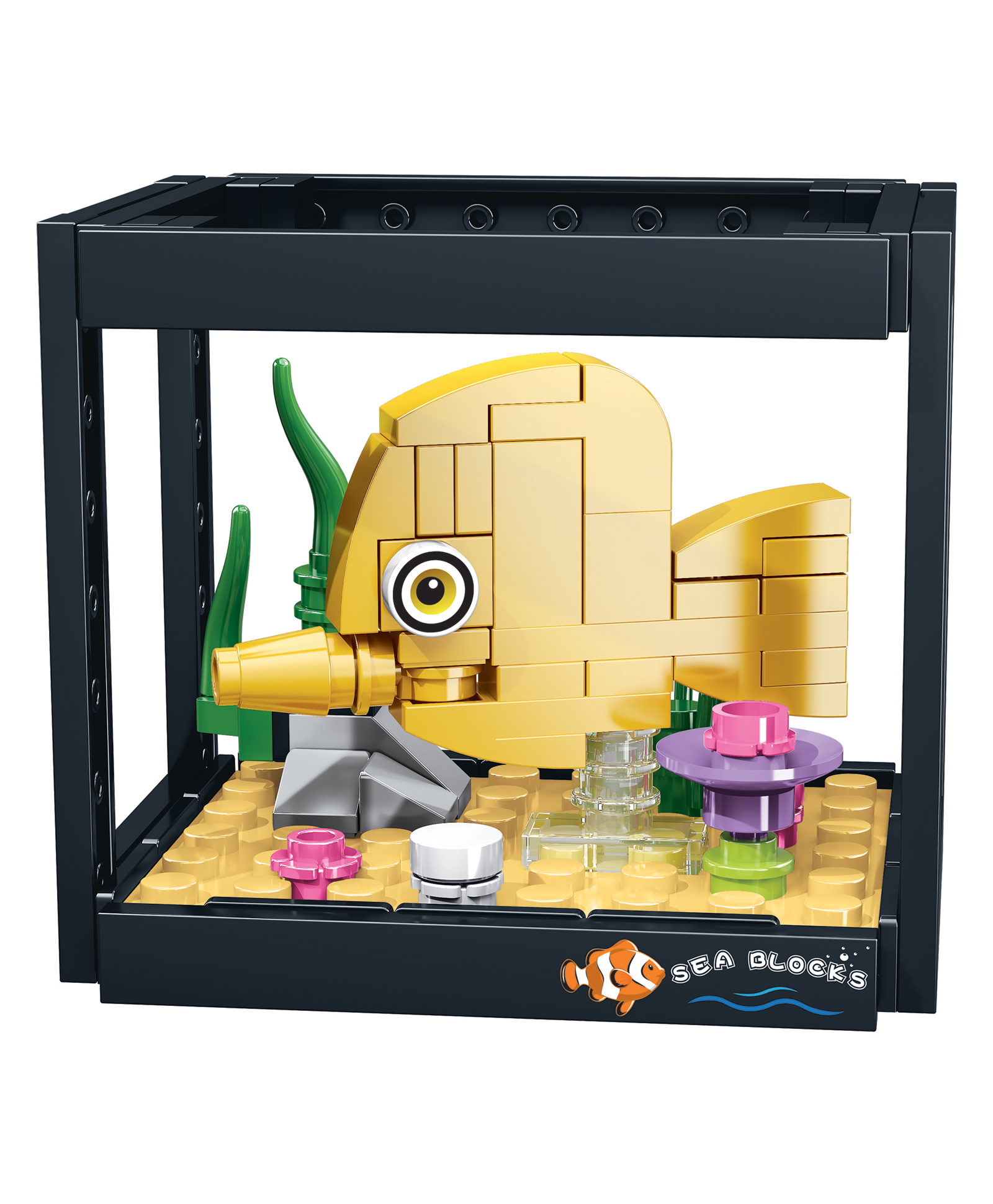 ThinkerPlace 8-in-1 Dream Ocean Fish Tank Golden Damselfish (91 Pieces) | Learn About Marine Life | Building Block Set for Kids Age 7+ | STEM Educational Toy | Build, Collect & Create a Big Fish Tank-image-40