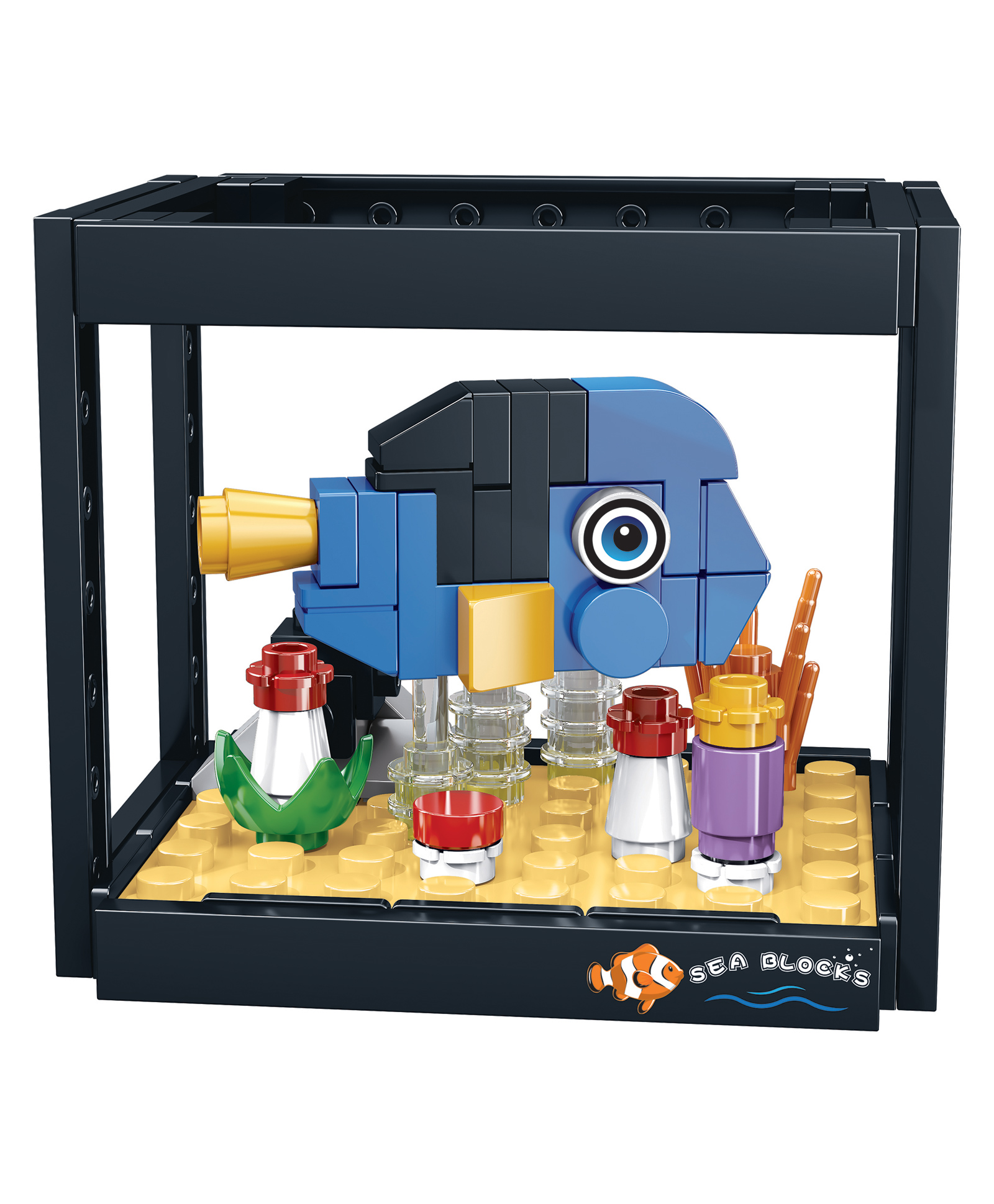 ThinkerPlace 8-in-1 Dream Ocean Fish Tank Blue Damselfish (91 Pieces) | Learn About Marine Life | Building Block Set for Kids Age 7+ | STEM Educational Toy | Build, Collect & Create a Big Fish Tank-image-28
