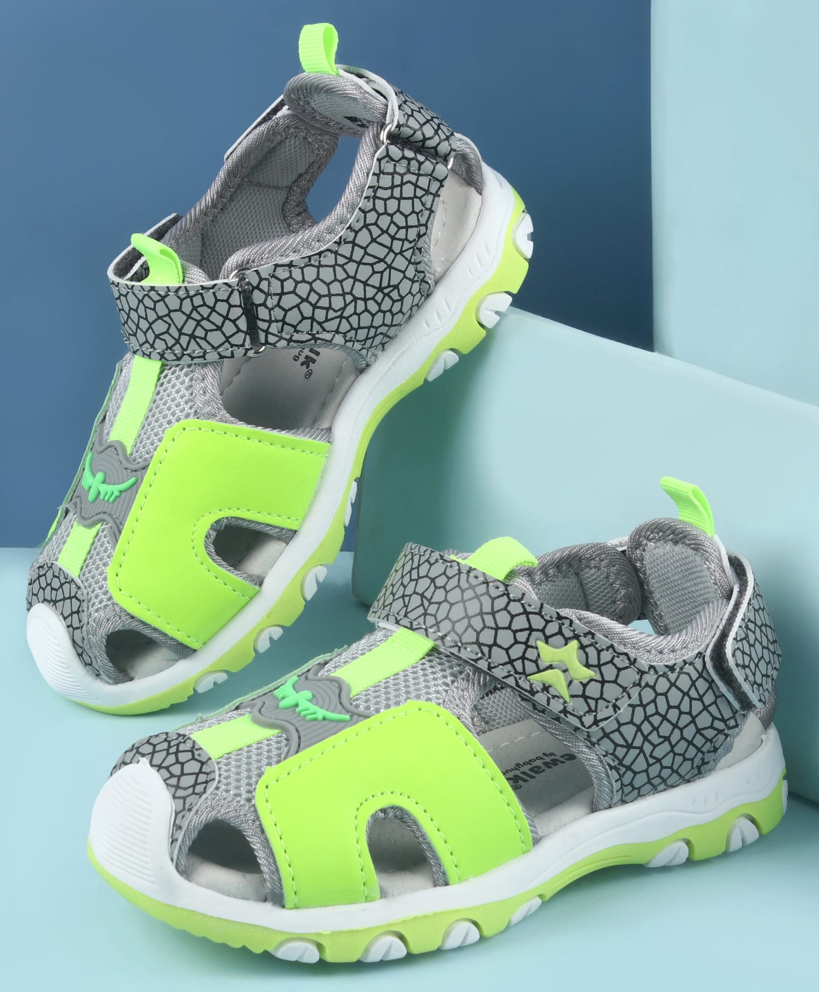 Cute Walk by Babyhug Printed Sandals with Velcro Closure - Grey-image-11