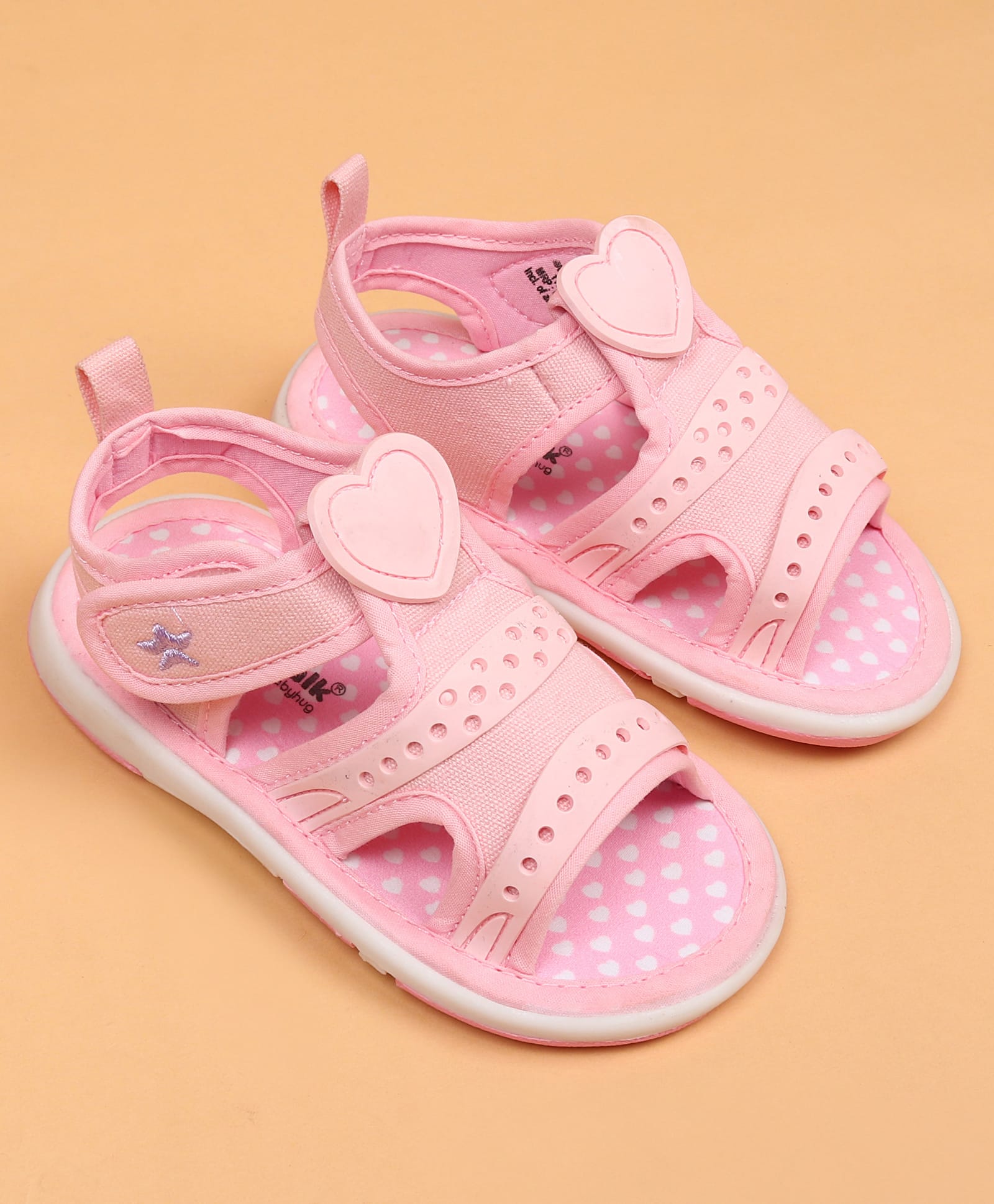 cute walk by babyhug velcro closure sandals - pink
