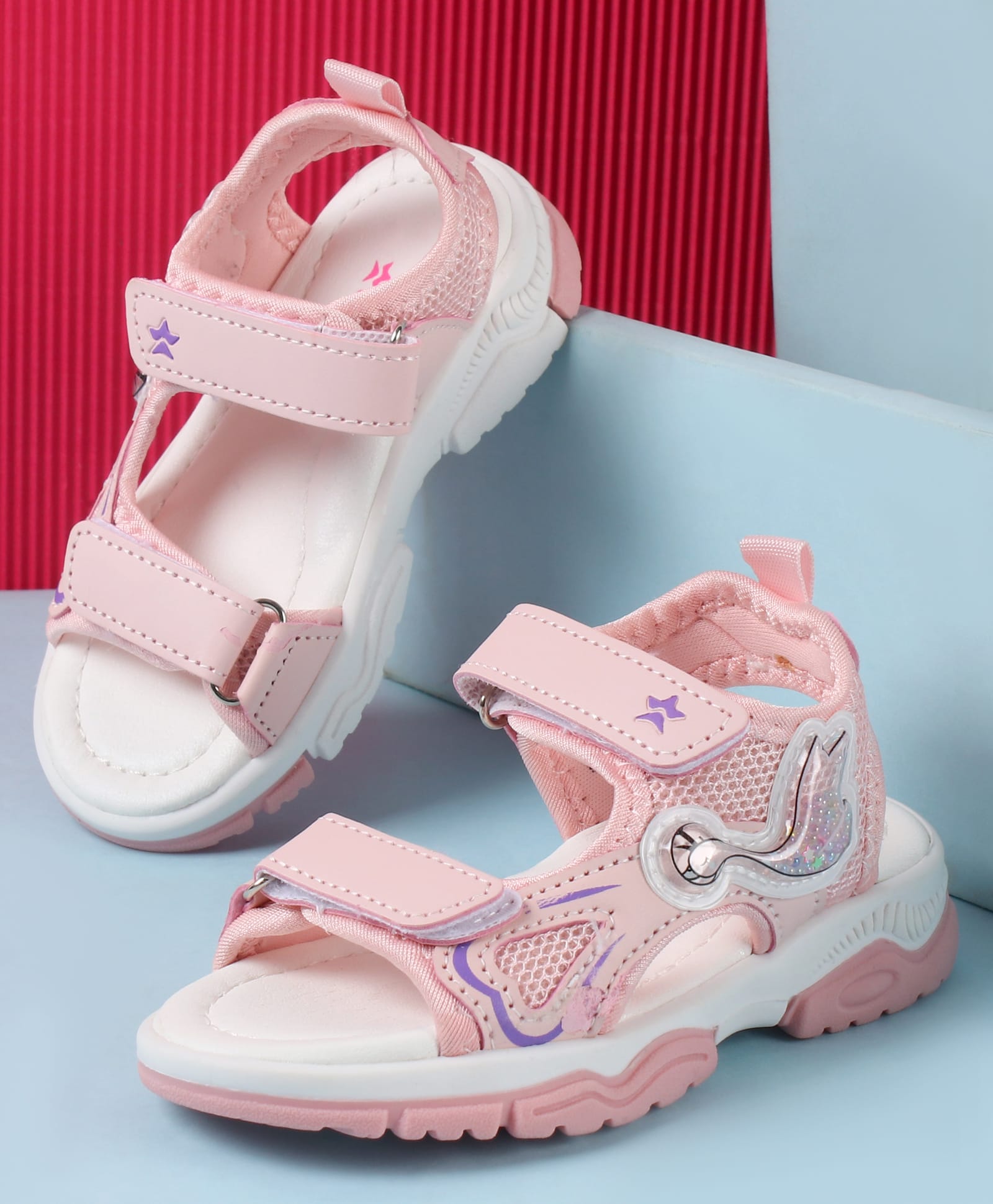 Cute Walk by Babyhug Sandals With Velcro Closure & Bird Design - Pink-image-29