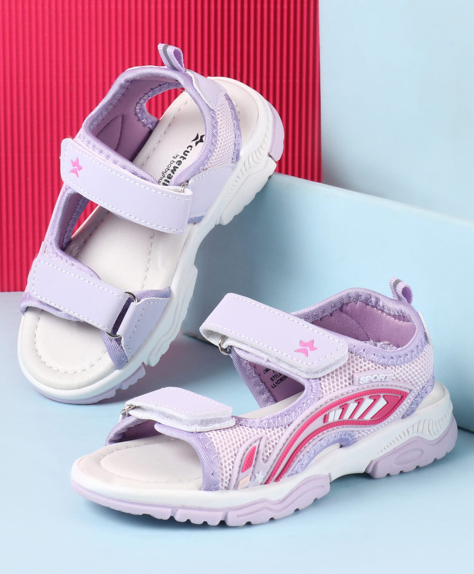 Cute Walk by Babyhug Velcro Closure Sandal - Purple-picture-21
