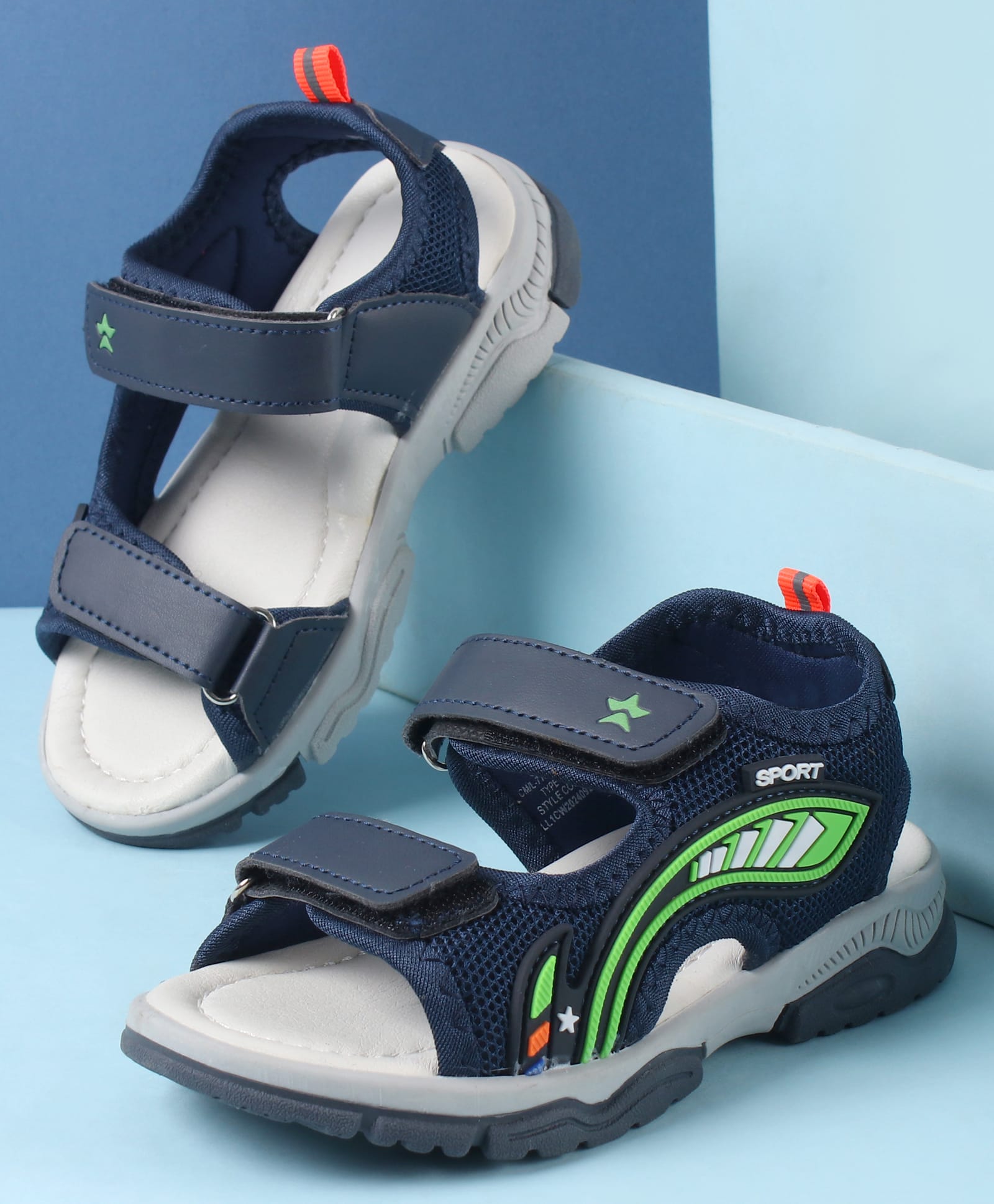 Cute Walk by Babyhug Velcro Closure Sandal - Navy Blue-picture-14