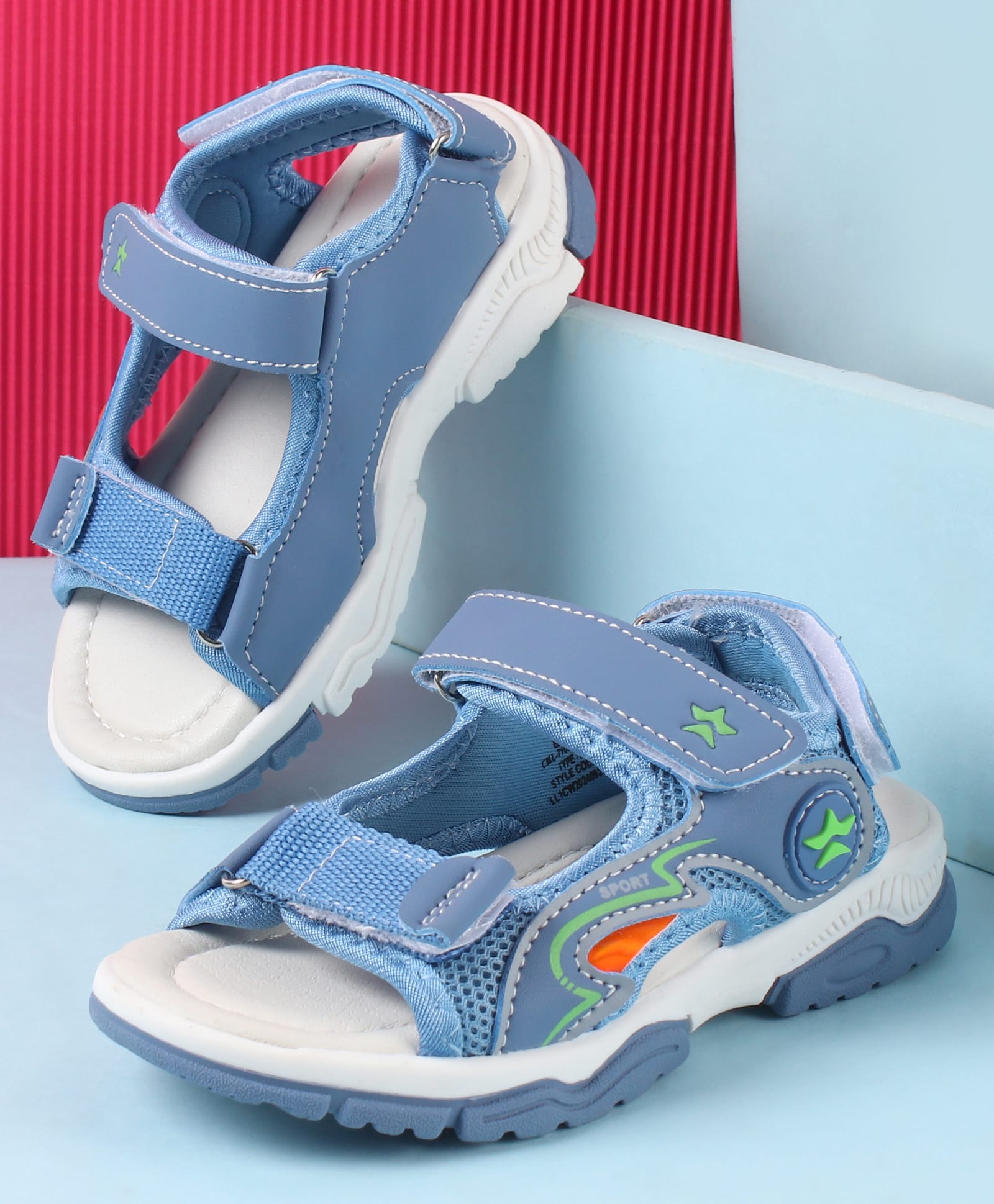 Cute Walk by Babyhug Sandal With Velcro Closure - Blue-picture-18