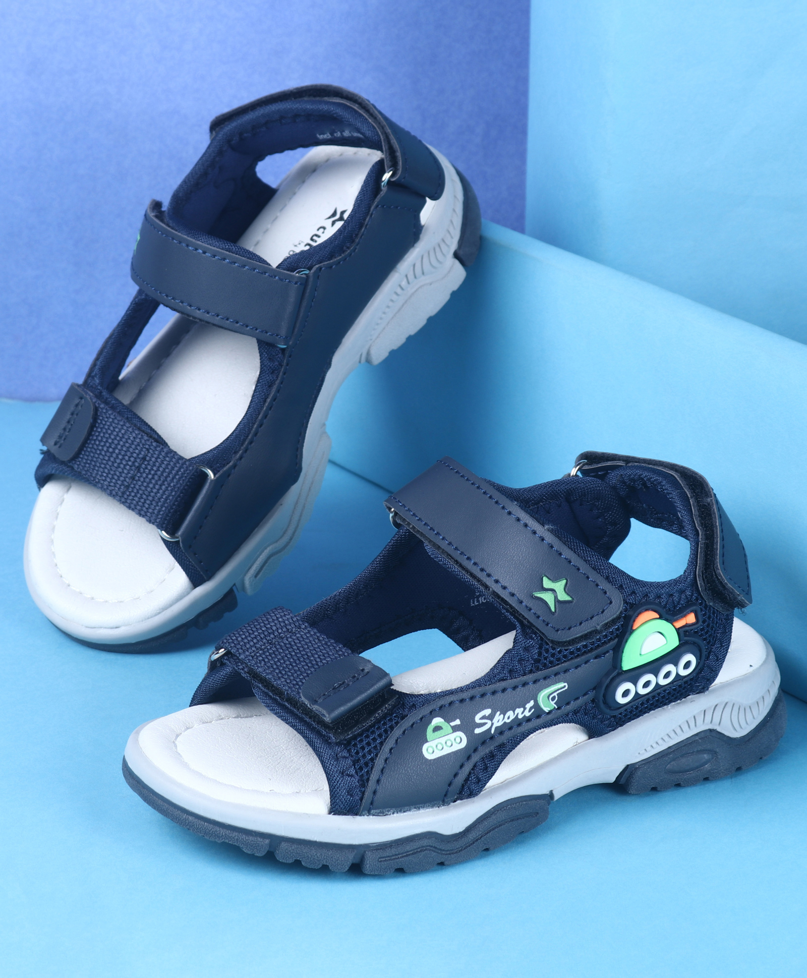Cute Walk by Babyhug Sandals With Velcro Closure - Navy Blue-image-15