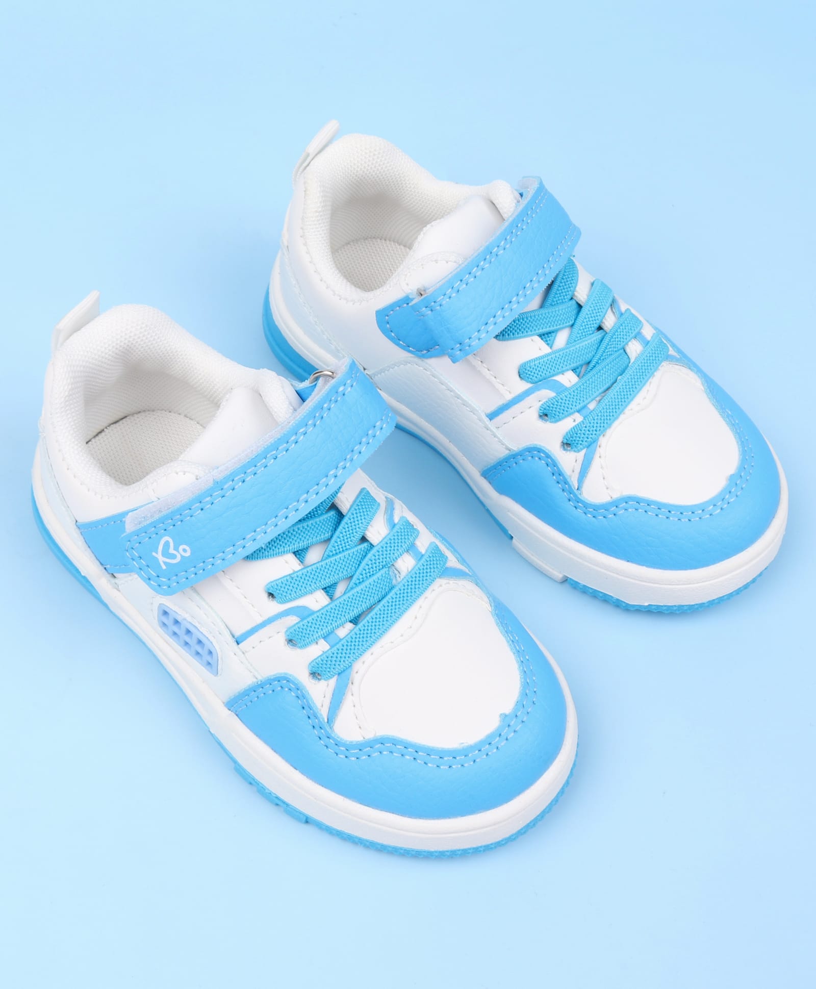 Babyoye Casual Shoes with Velcro Closure Lace Detailing & Tape Design - Blue-picture-21