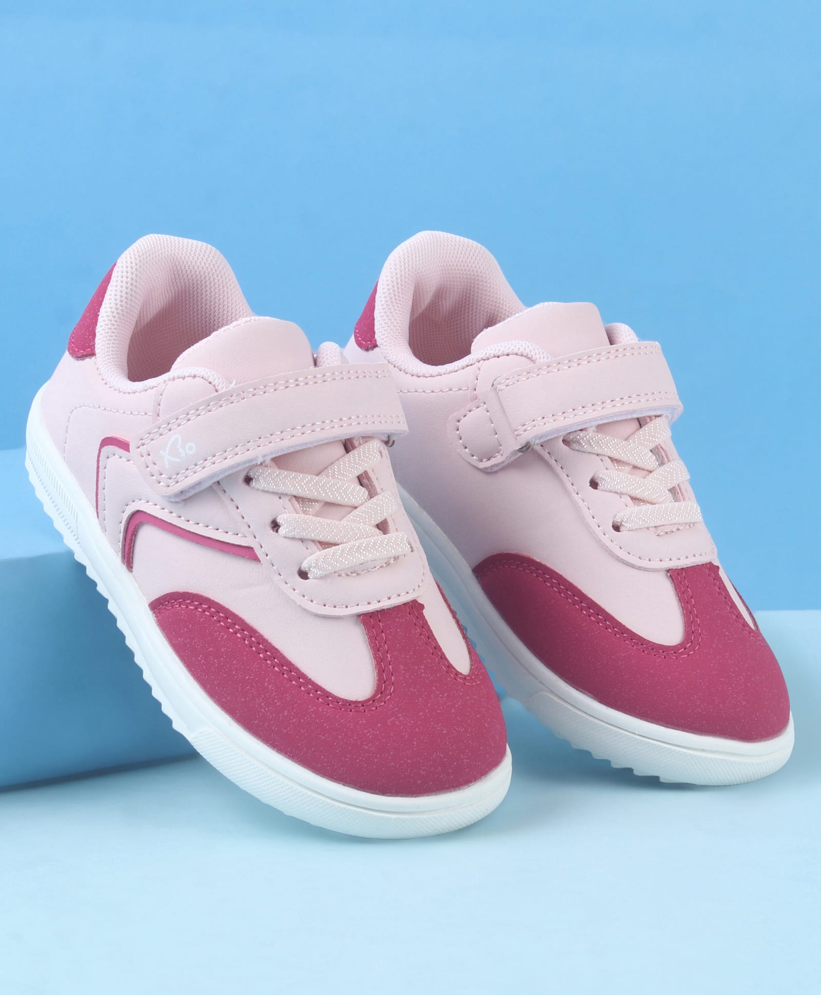 Babyoye Casual Shoes with Velcro Closure & Lace Detailing - Fuchsia-picture-13