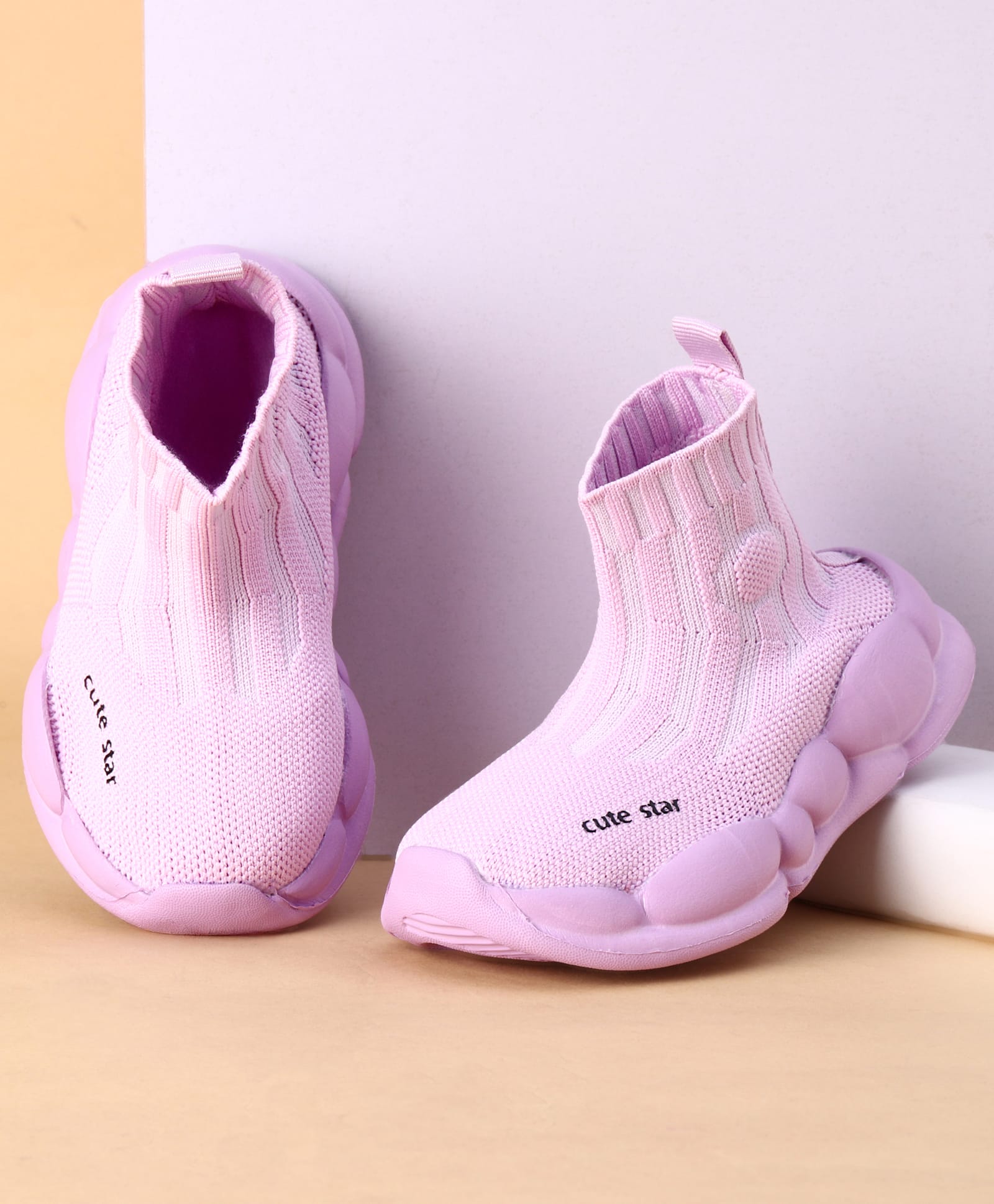 Cute Walk by Babyhug Casual Shoes Solid Color With Logo Print - Purple-image-9