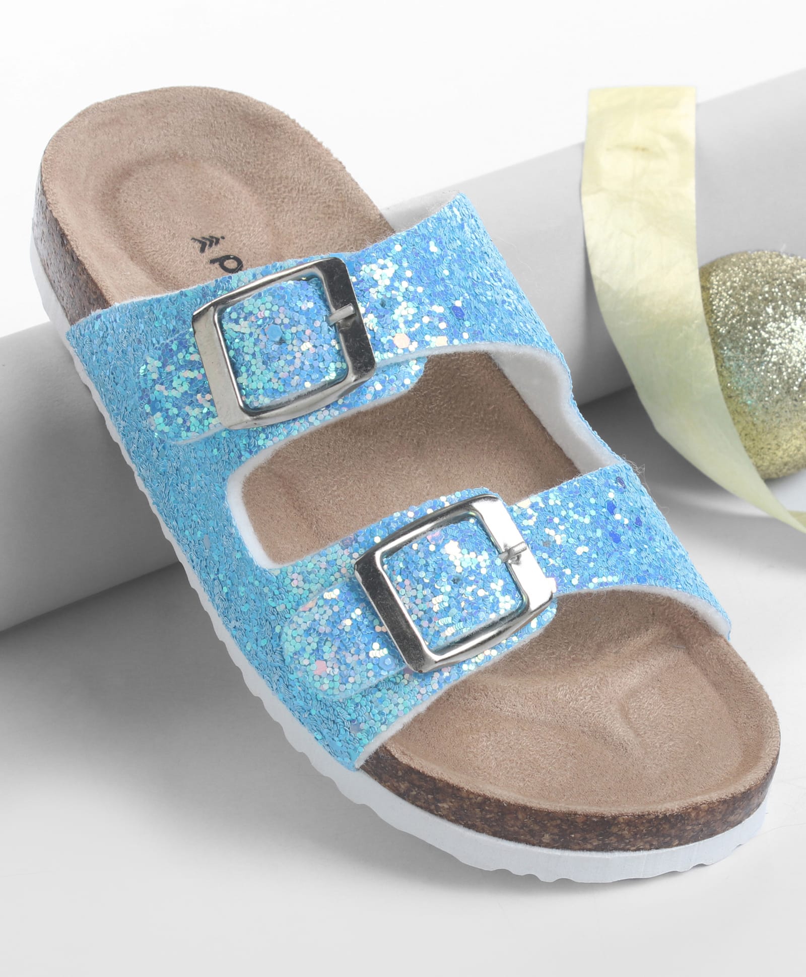 Pine Kids Slip On Sequins Detailing Party Sandal - Blue-picture-27