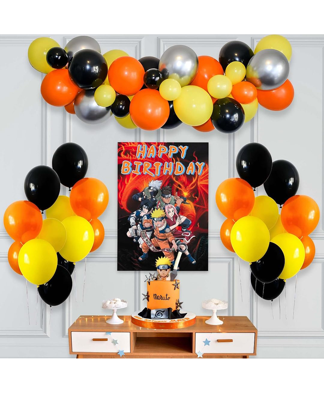 Special You Naruto Birthday Decoration Items for Boys with Naruto Poster, Anime Theme Birthday Decoration for Boy with Metallic balloons for Decoration, Birthday Balloons for Decoration 68 pcs-picture-11