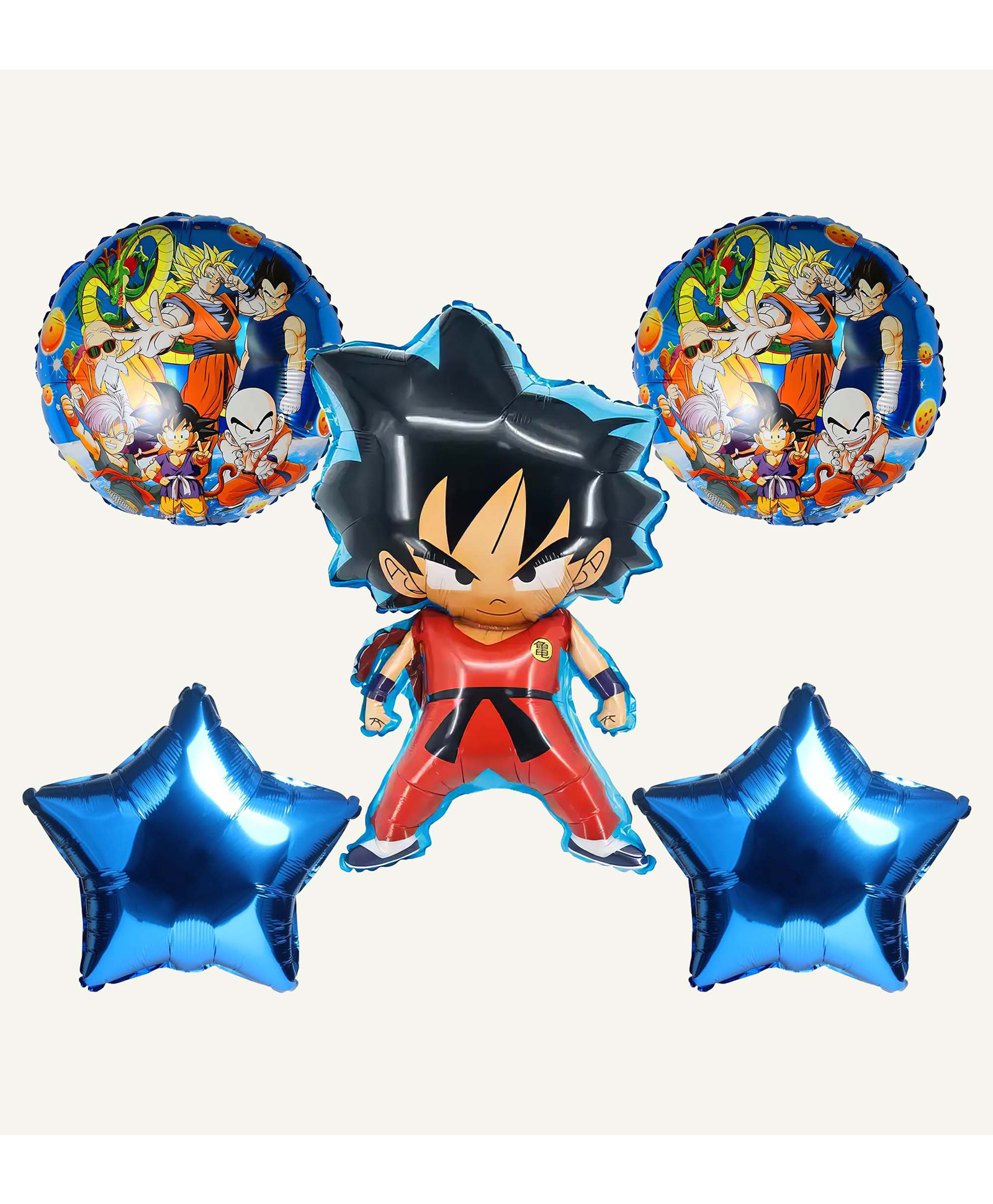 Special You 5pcs Anime theme Goku foil balloon for Boys & Kids with Blue star and round printed balloons birthday, Baby shower, Dragon Ball theme party decoration.-picture-18