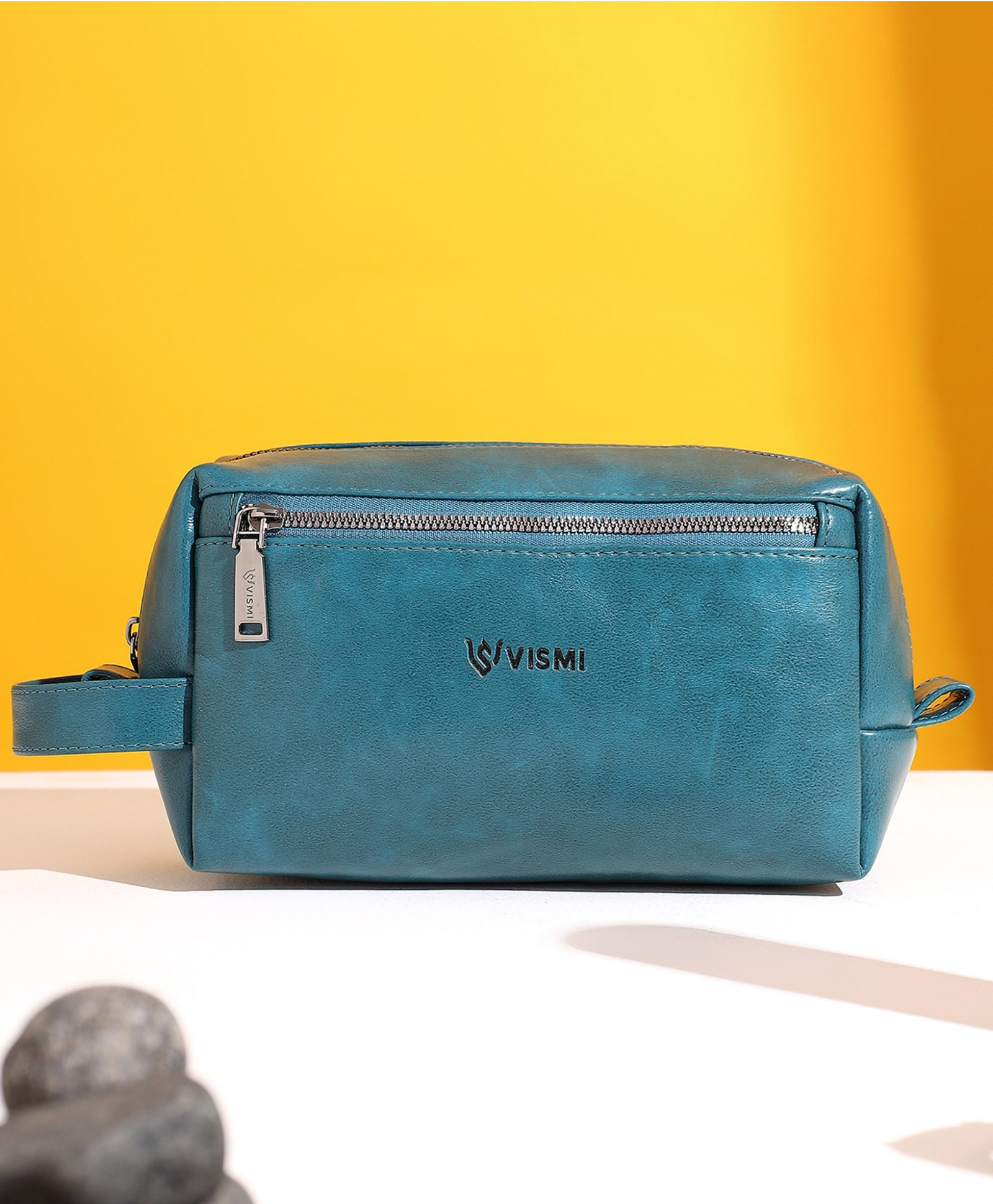 VISMIINTREND Toiletry Pouch for Men Vegan Leather Cosmetic Bag Multi-Compartment Water Resistant Travel Toiletry Bag - Teal Blue-picture-42
