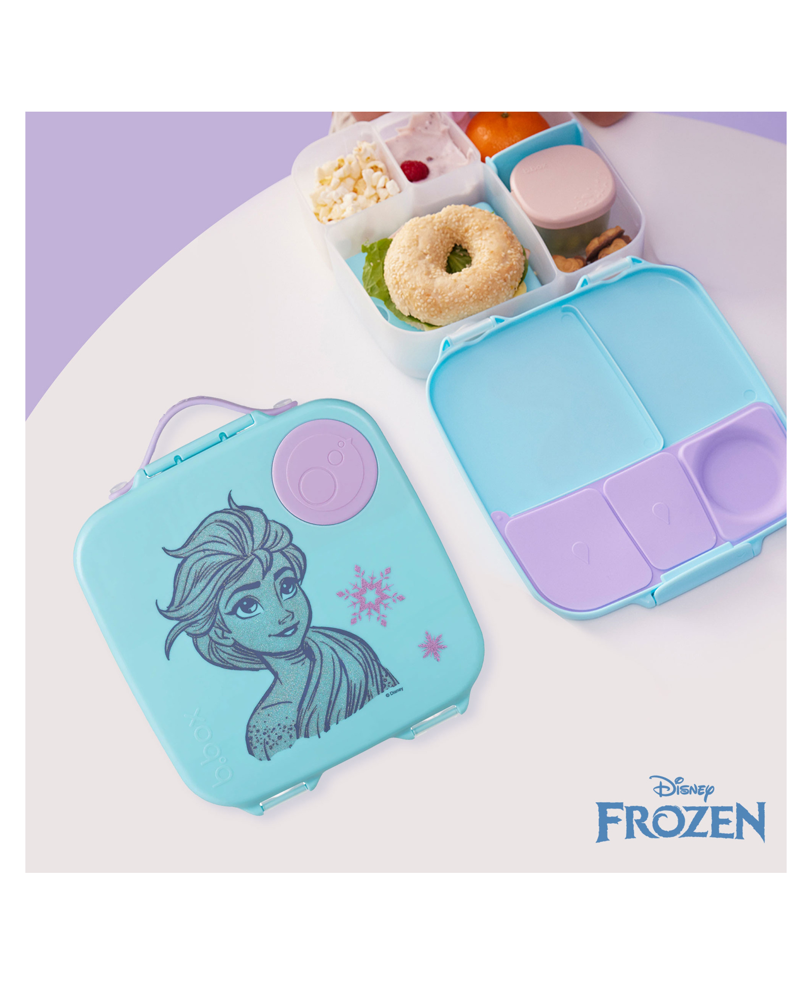 b.box Disney Frozen Kids Lunchbox - 2 Litre, Leak-Proof Bento Style with Gel Cooler Pack, Adjustable Divider & Whole Fruit Compartment - Multicolor-picture-14