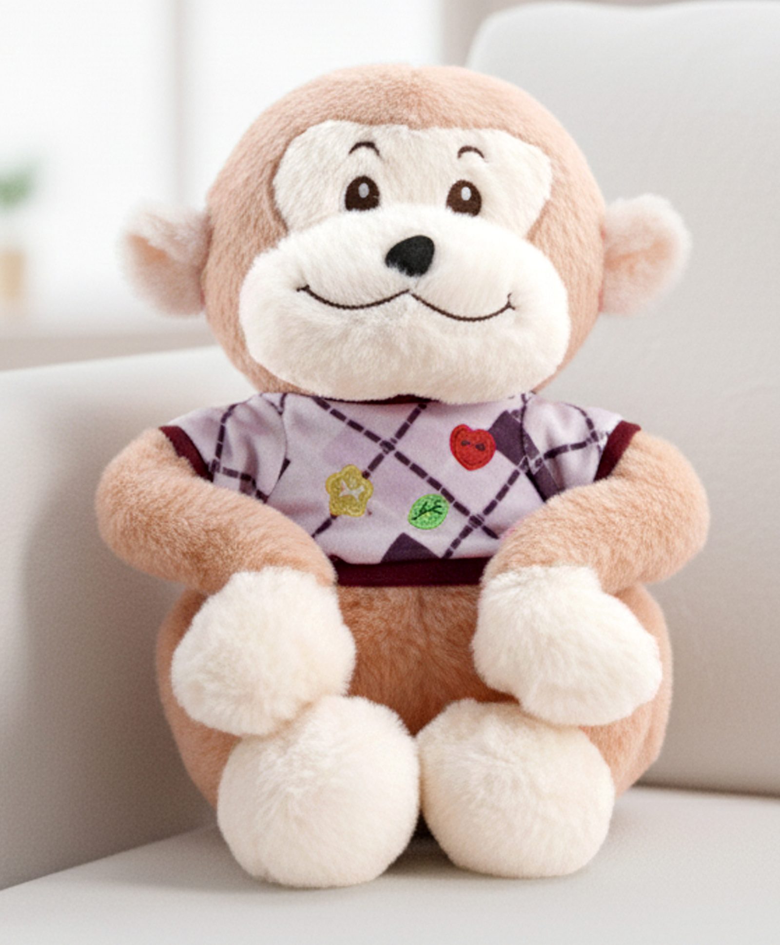 Babyhug 35cm Plush Cute Monkey with T-shirt Soft Toy - Brown| for Toddler Gifting| Boys & Girls| Stuffed Animal| Baby Safe| Cuddle & Travel Partner| Super Soft Fabric - Height 35 cm-image-28