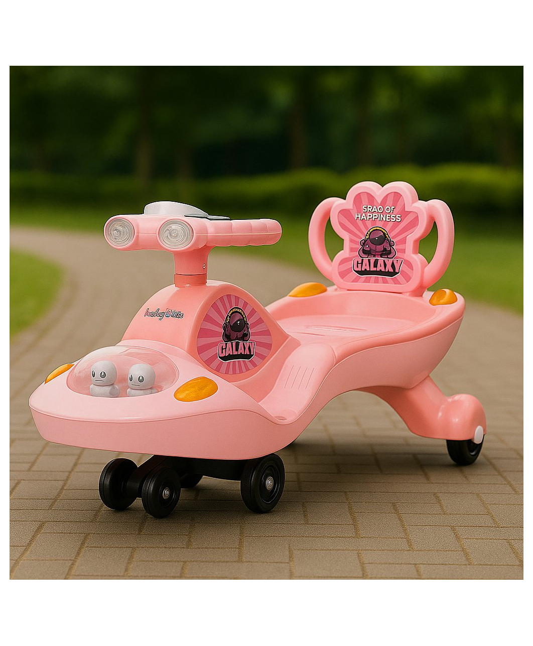 Funride Galaxy Twist n Swing Car with Lights and Music - Pink