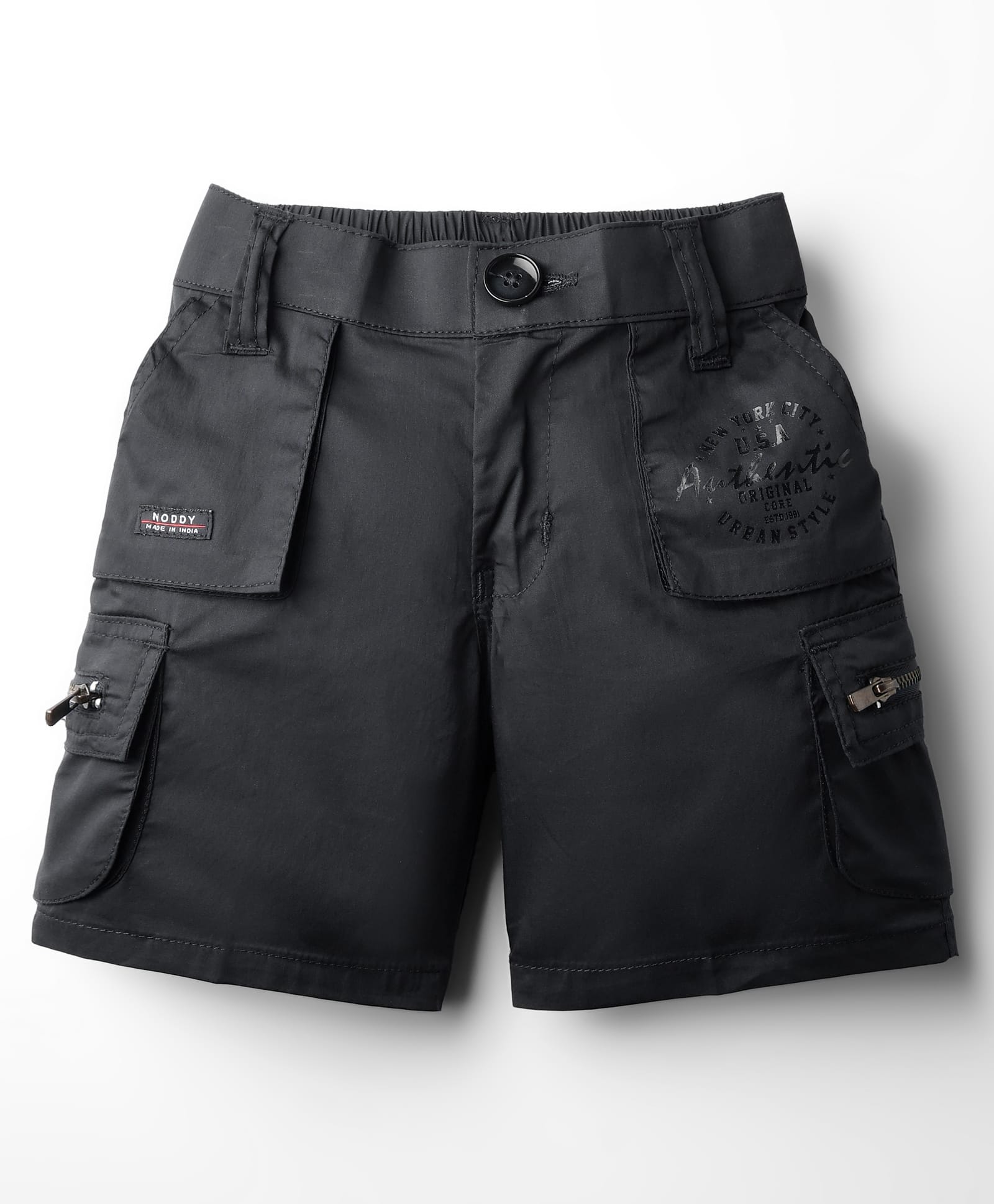 Noddy Typography Printed Shorts - Black-picture-23