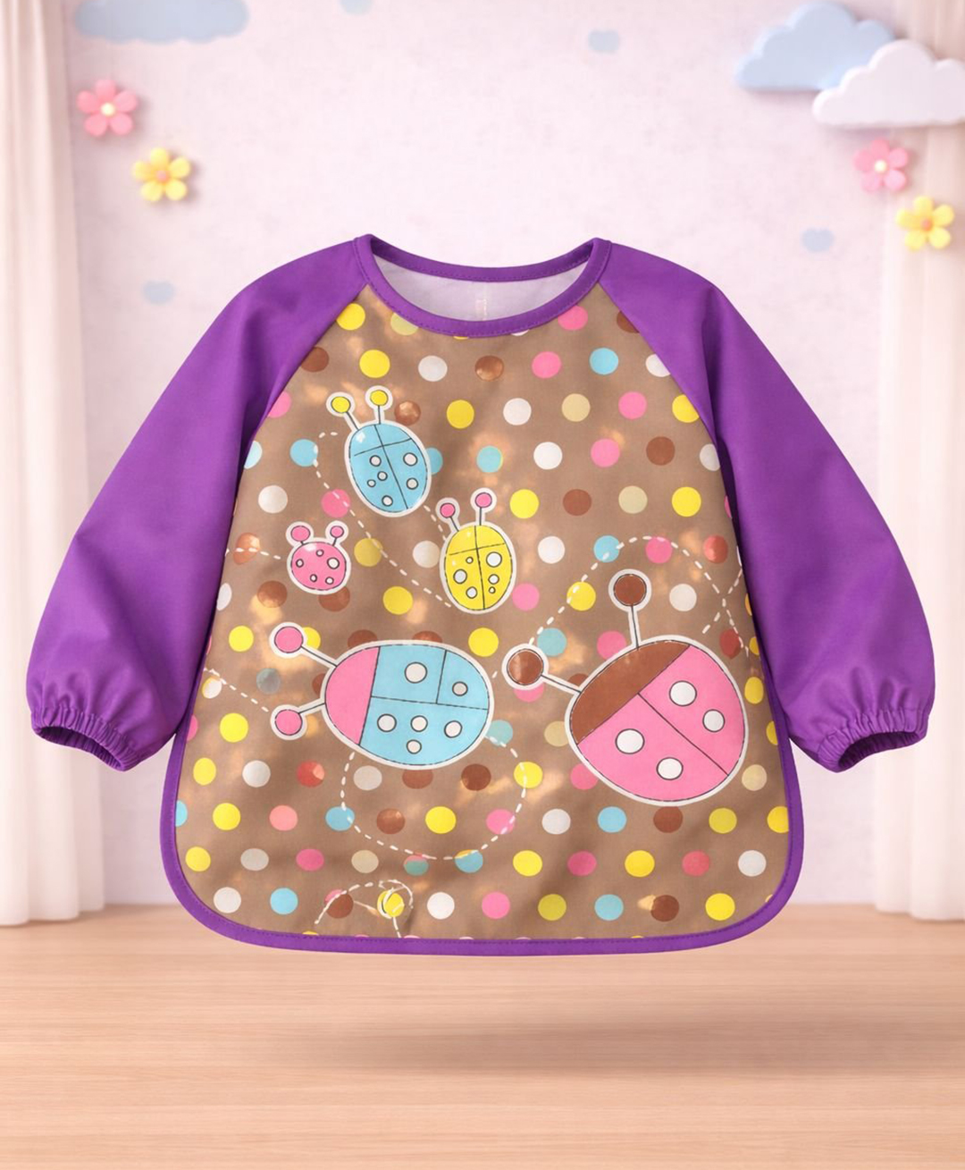 Badal Kidz Long Sleeve Bibs, Waterproof Baby Bibs, Toddler Sleeved Bib, Baby Smock for Eating Feeding, 0-24 Months -Purple-image-21