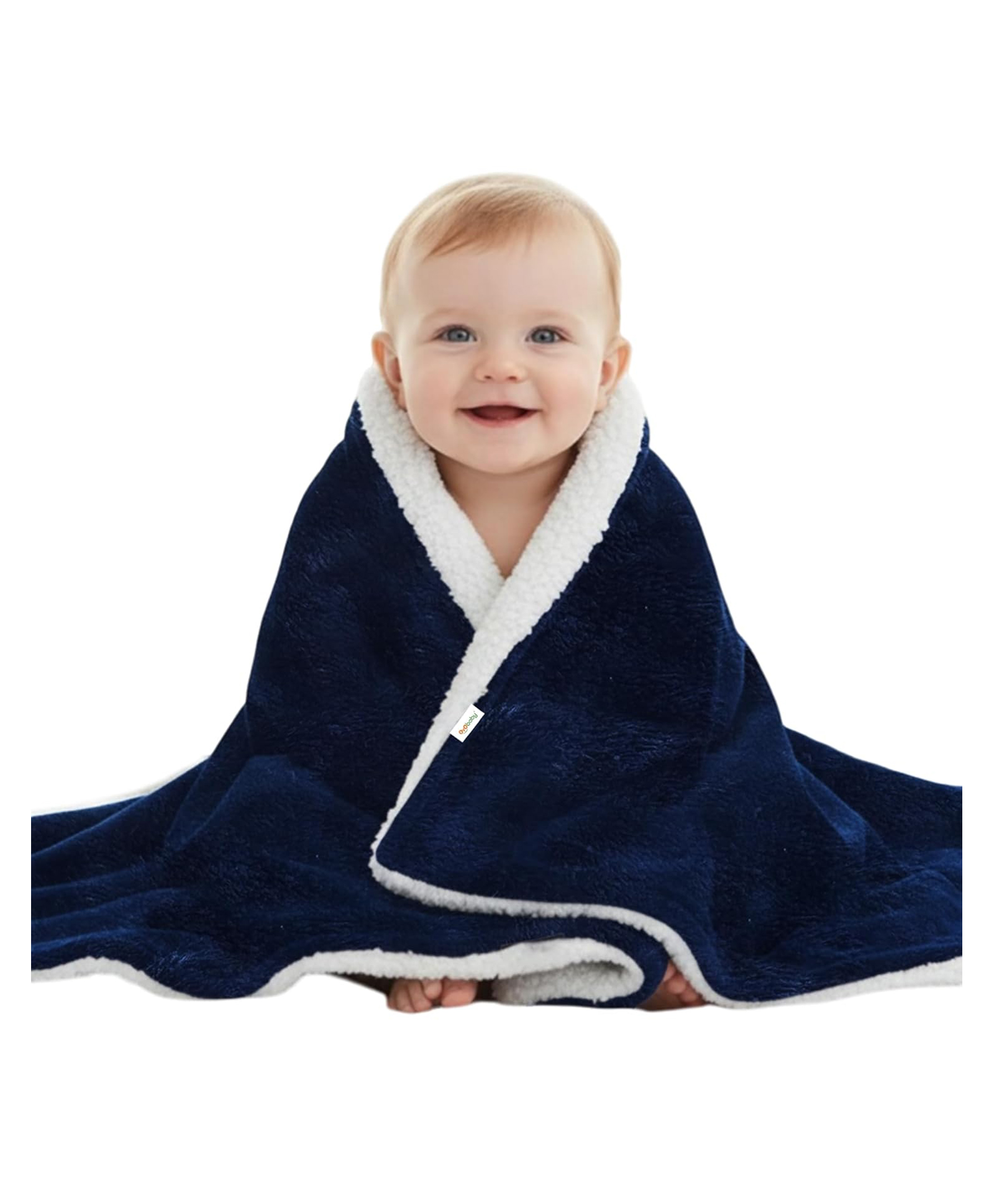 OYO BABY Solid Single Sherpa Square Blanket for AC Room Woollen Blend - Dark Blue-picture-10
