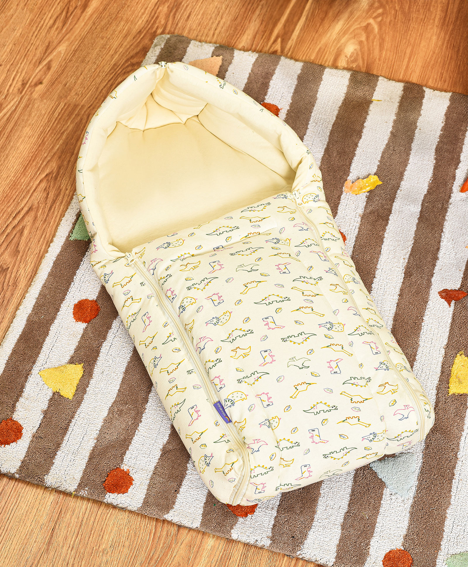 Mi Arcus Printed Soft Baby Sleeping Bag Carry Nest L 80 x B 38 cm - Cream-image-44