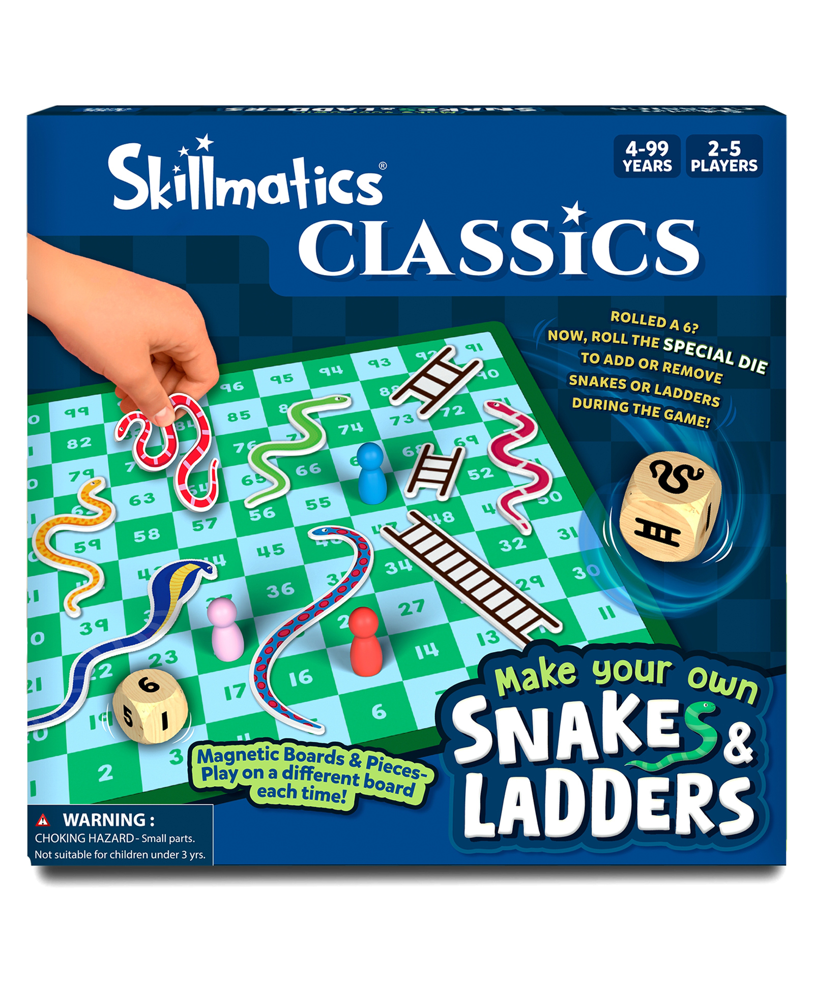 Skillmatics Snakes & Ladders - Magnetic & Customisable Board Game with a Twist, Classic Strategy Game for Family Game Night, Travel Toy & Gift for Boys, Girls, Teens & Adults, 2-5 Players-image-34
