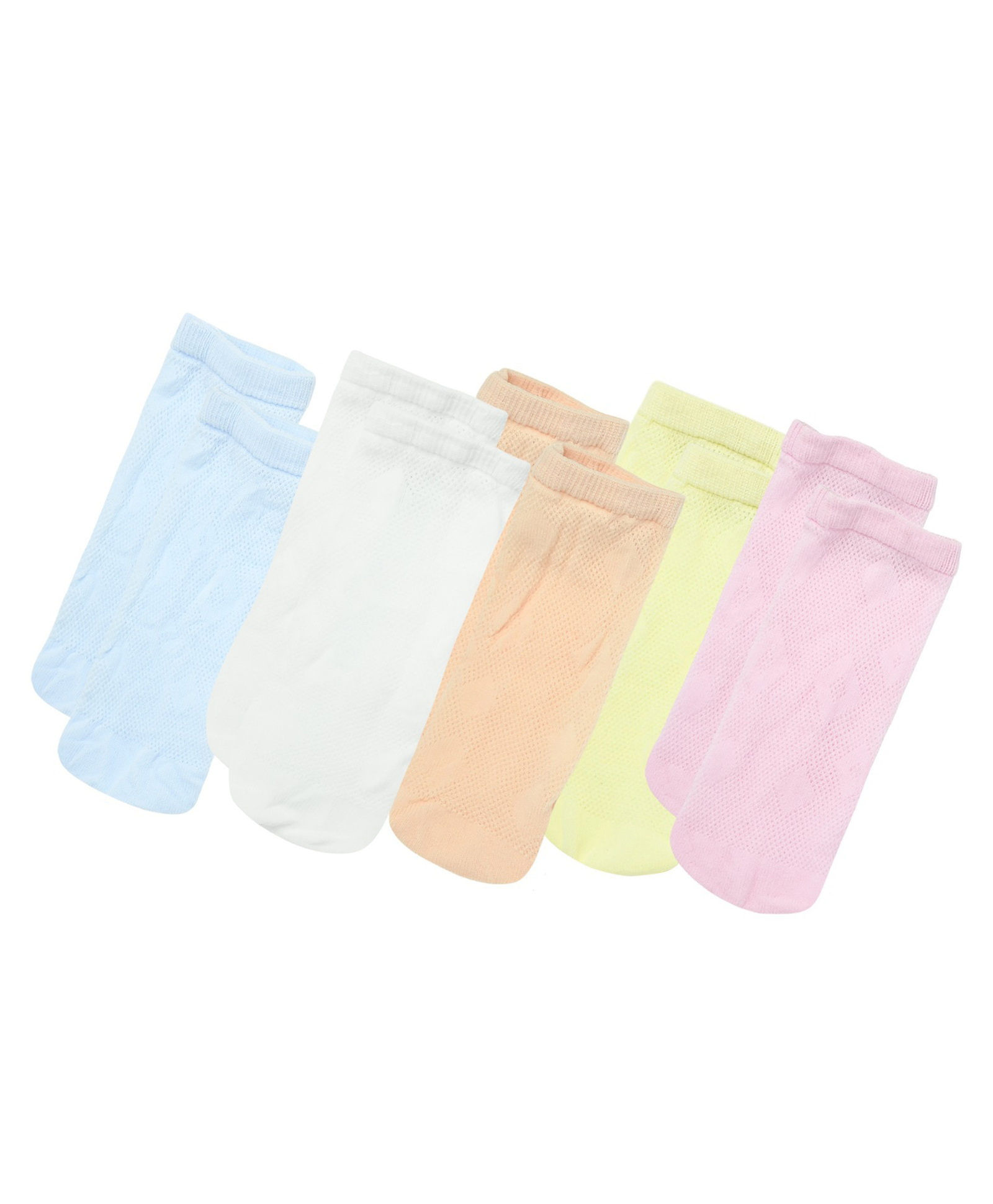 The little lookers Cotton Pack Of 5 Solid Socks - Multi Colour-image-29