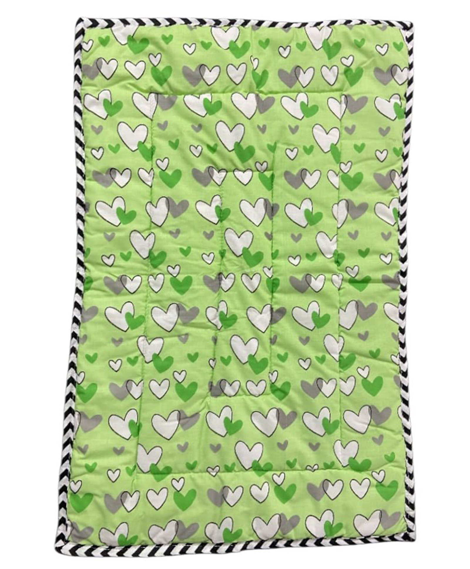 Fabrify 100% Cotton Newborn Baby Godadi, Baby Bed, Mattress, Rilka, Bedsheet Combo Set Soft Cotton godi, Godari, Baby Bed, Crib Sheet Heart Design (0-24 Months, Green Color)(100x70)-picture-19