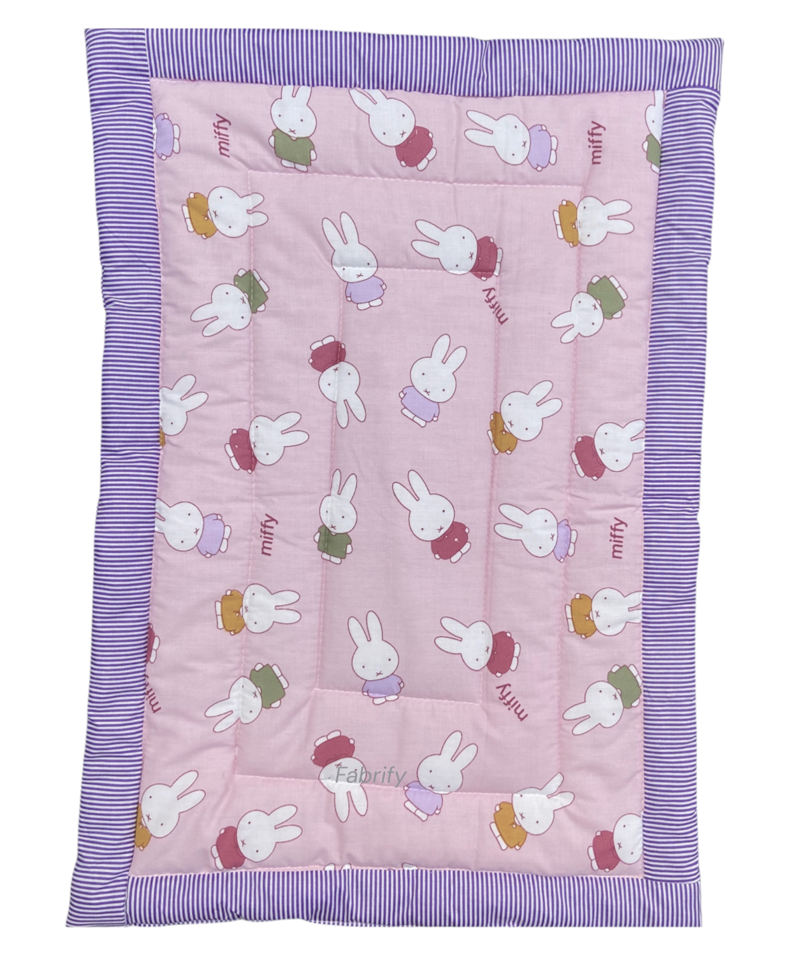 Fabrify 100% Cotton Newborn Baby Godadi, Baby Bed, Mattress, Rilka, Bedsheet Combo Set Soft Cotton godi, Godari, Baby Bed, Crib Sheet Rabbit Print - Pink