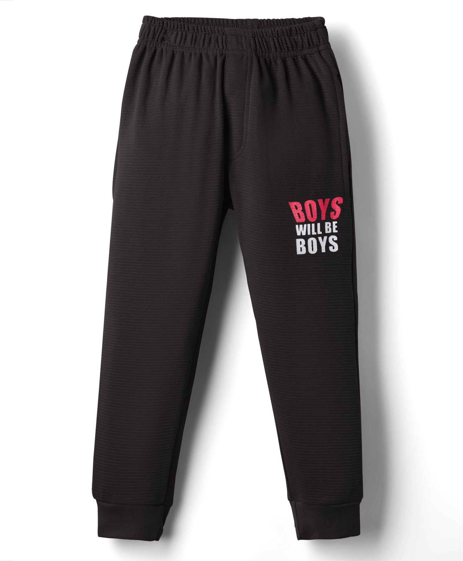 Evimo Interlock Knit Full Length Lounge Pant With Text Print - Charcoal Grey-picture-1